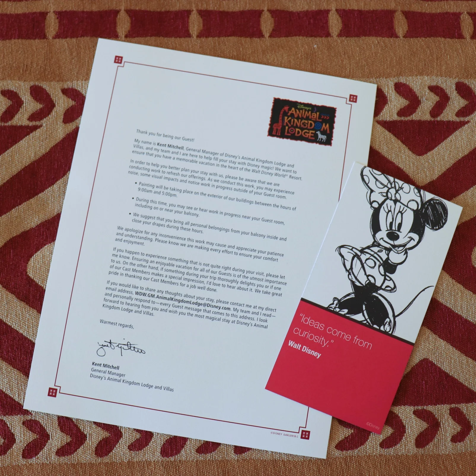A welcome note.
