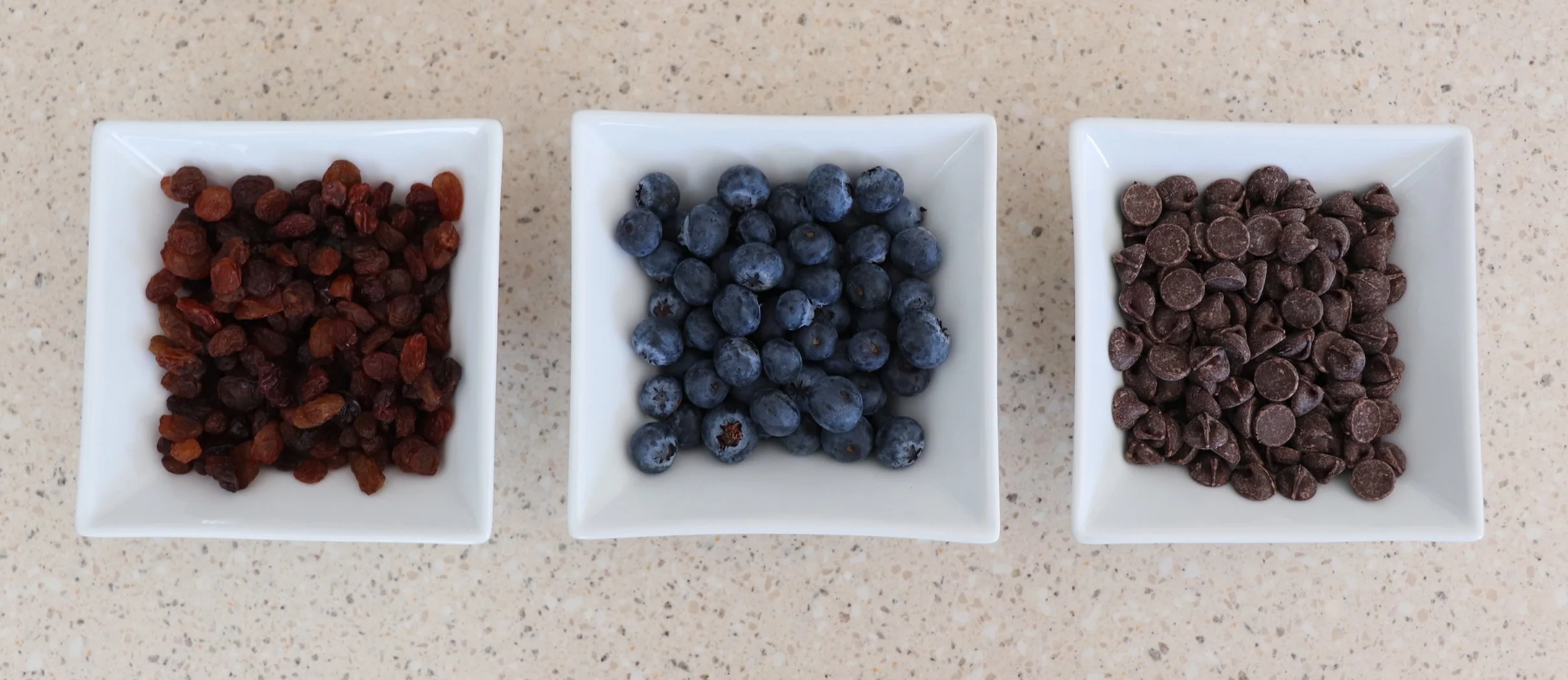 In addition to the golden raisins we tried blueberries and chocolate chips as well.