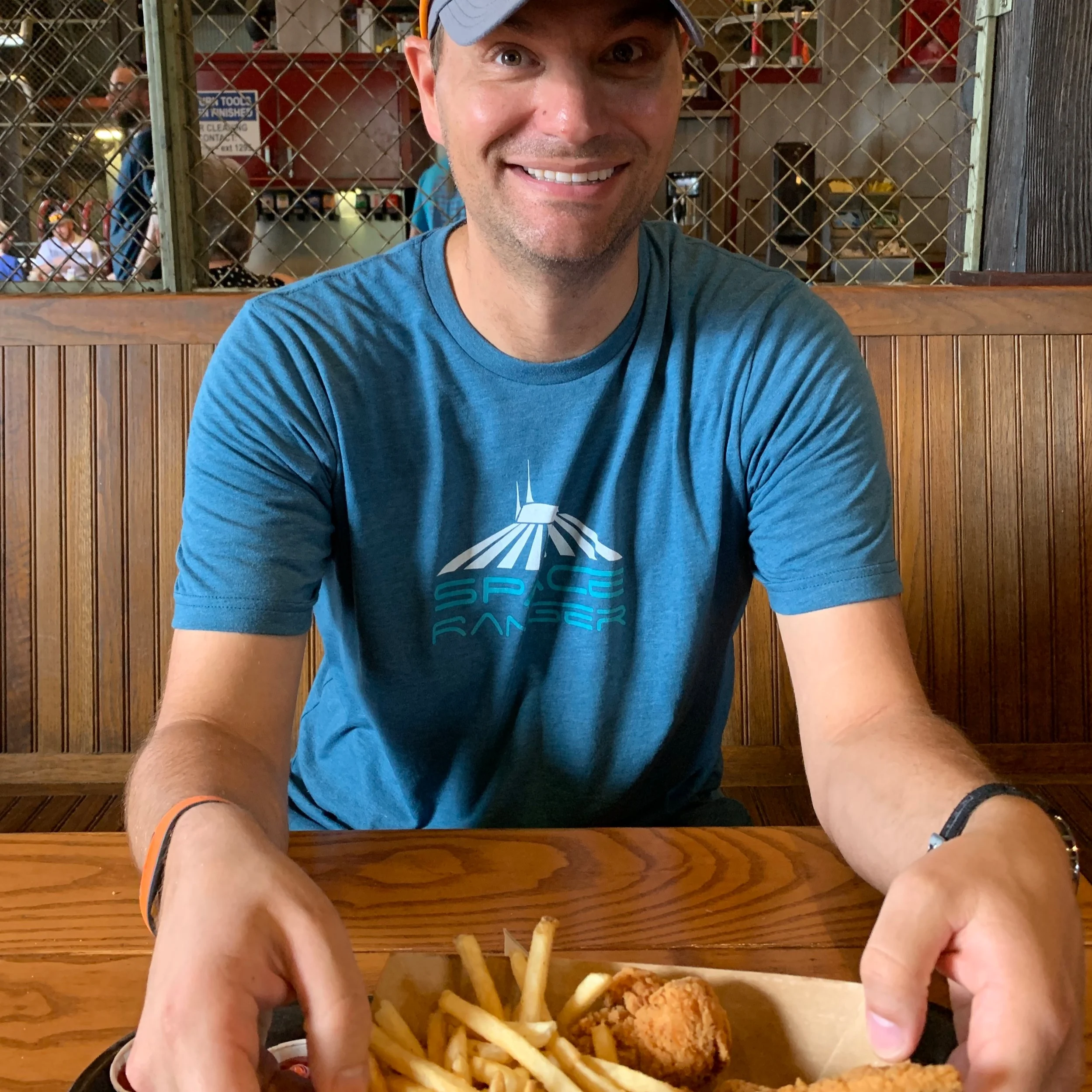 Andrew REALLY loves chicken tenders and fries.