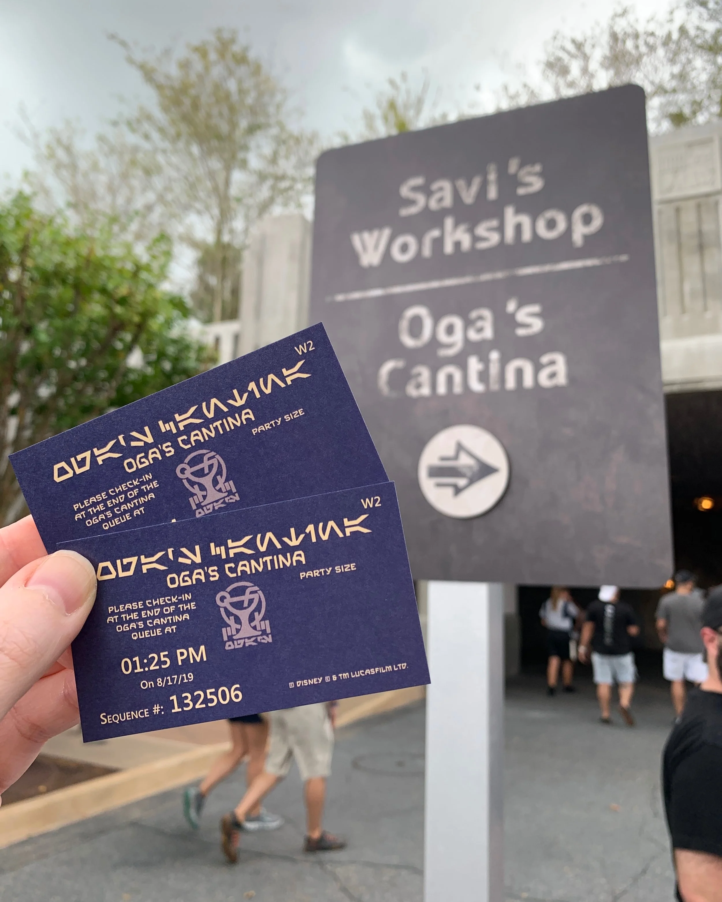 We checked-in to receive a reservation time for Oga’s Cantina