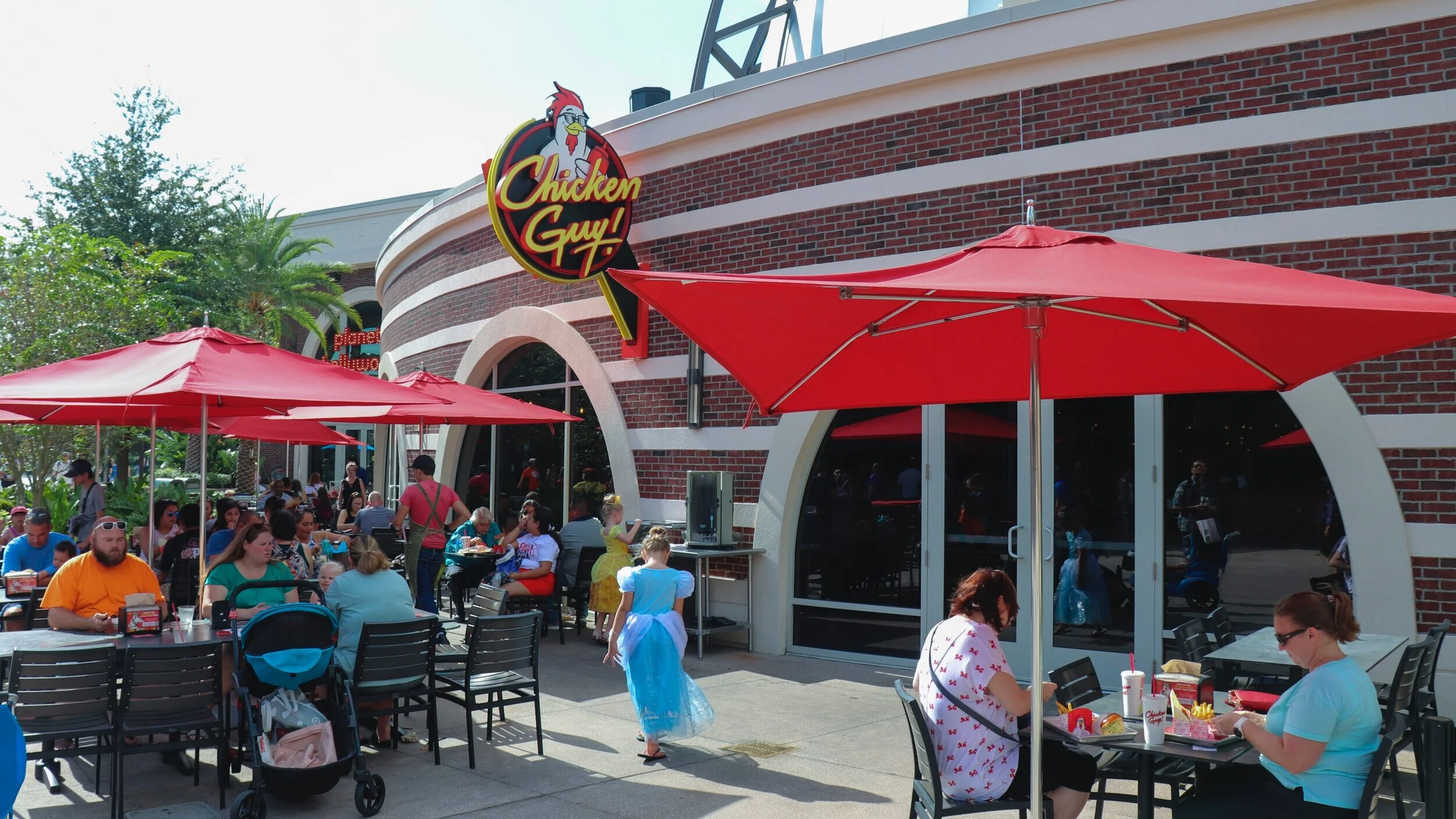 A view of the seating outside.