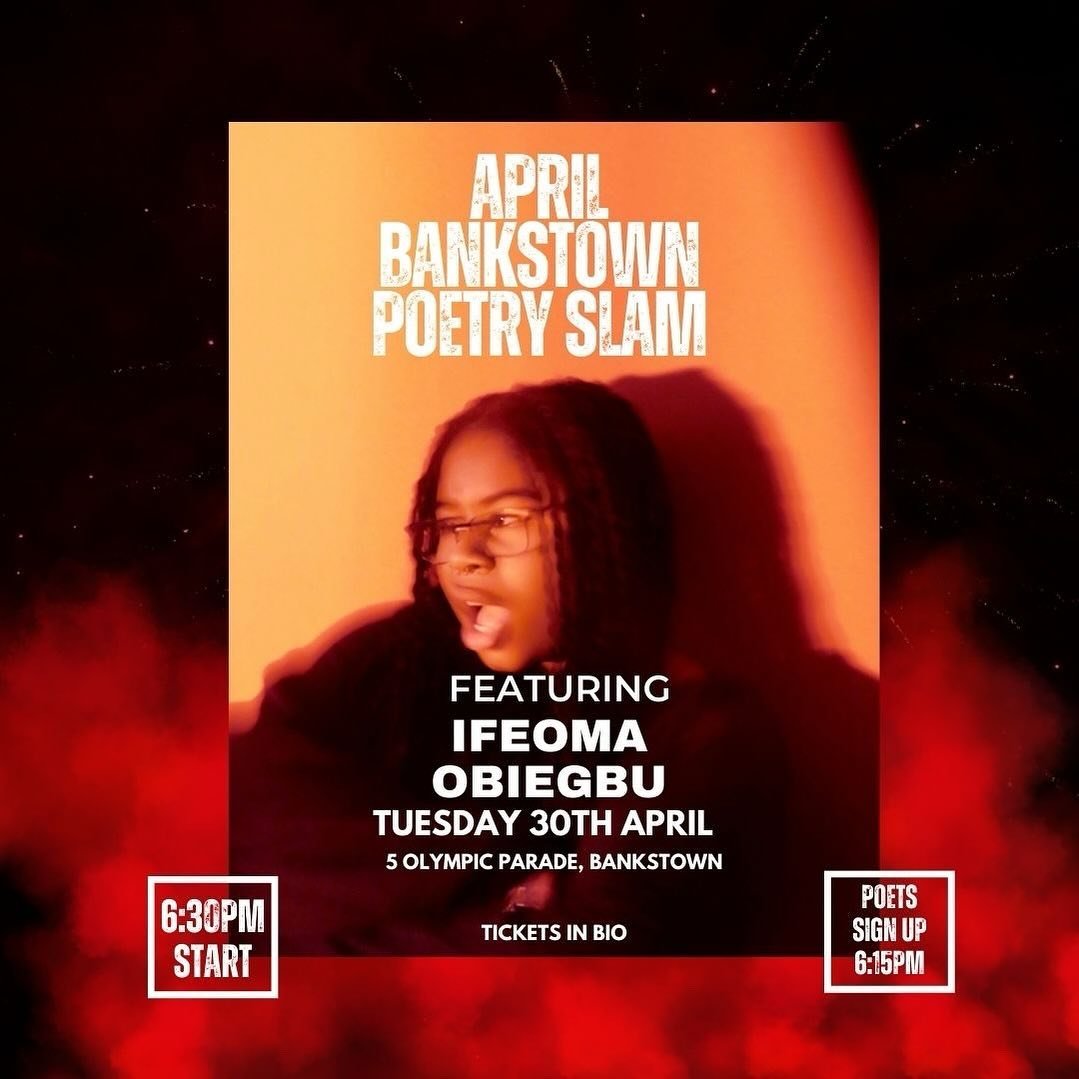 The next Bankstown Poetry Slam is here, and it&rsquo;s now FREE 🍉🍉🍉
Link in our bio to grab your tickets quick before they&hellip; sell? (well not really because they&rsquo;re free, but still be quick because there&rsquo;s limited spots and my aun