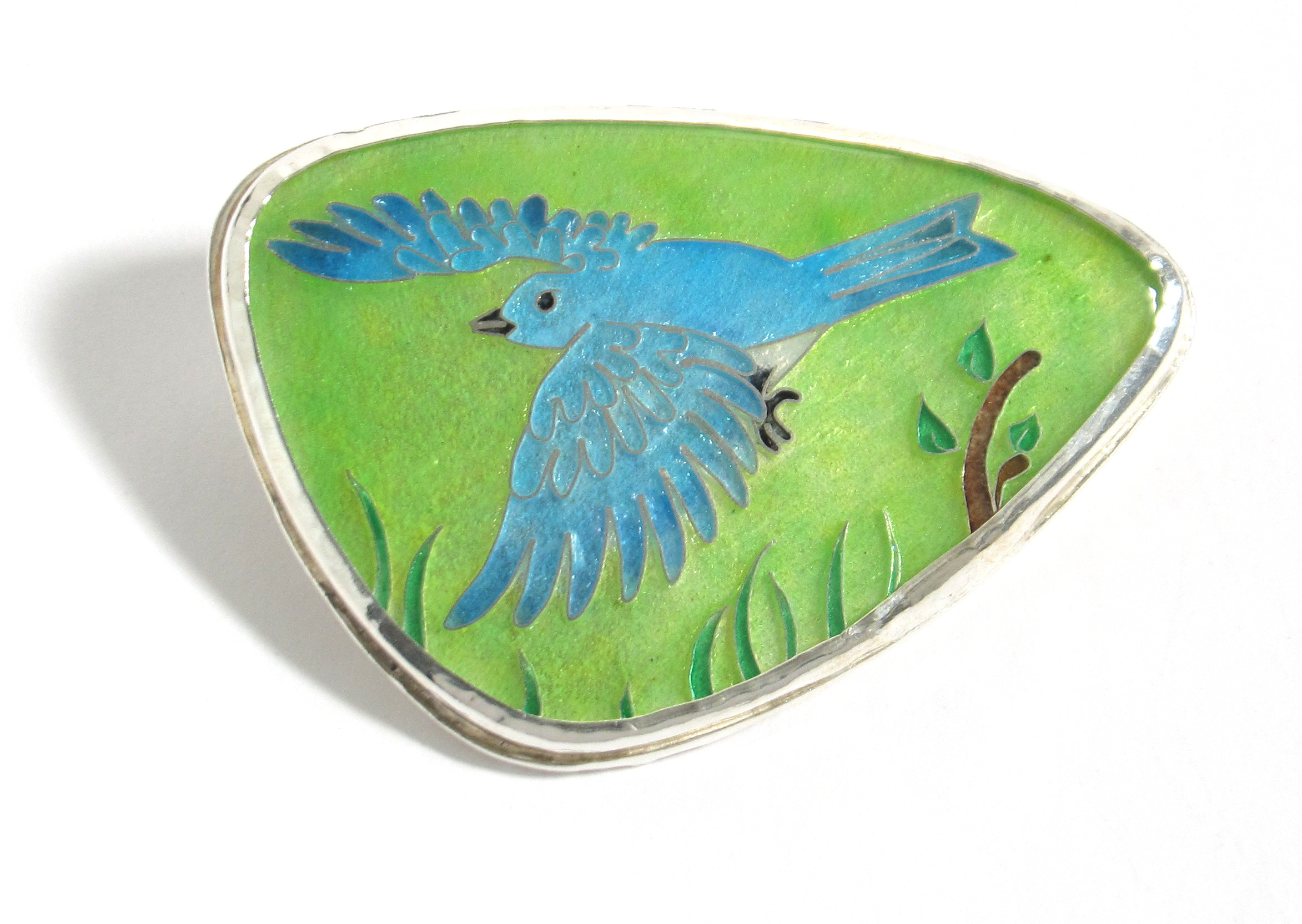 Mountain Bluebird Brooch