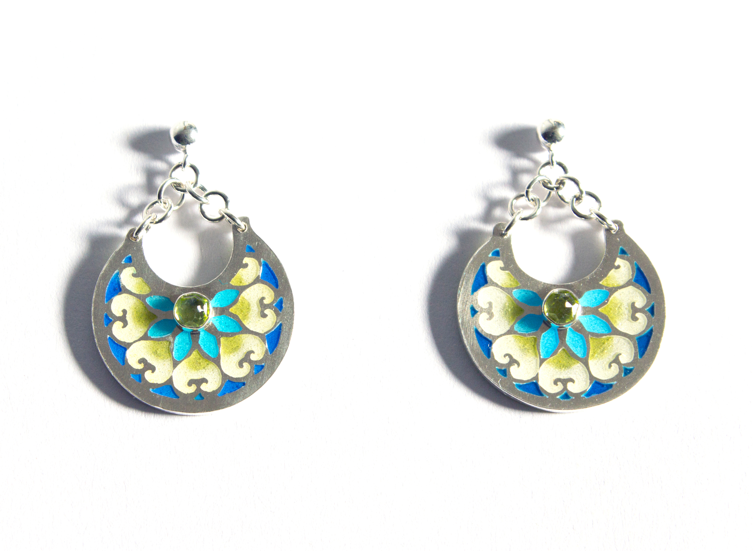 Blooming Peridot Half-moon Earrings