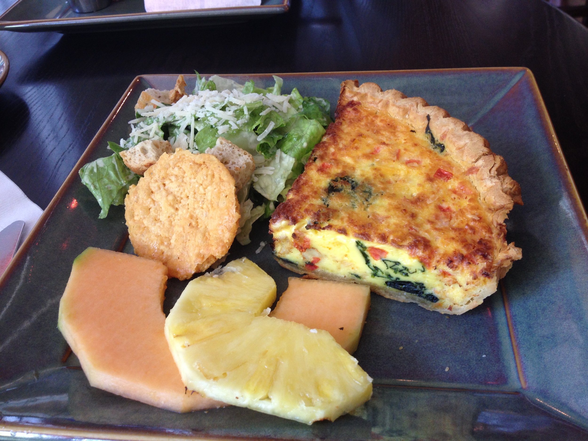 Crab, spinach quiche