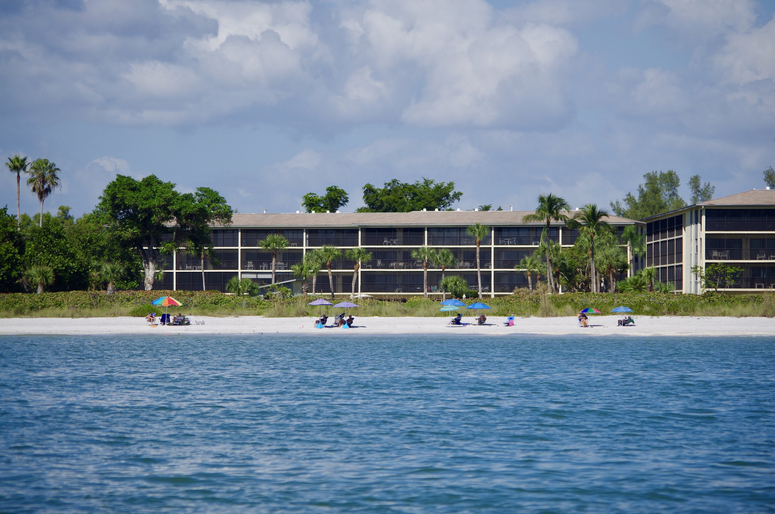 The view of Sand Pointe from the Gulf of Mexico. Yes, this is how close you are to the water!