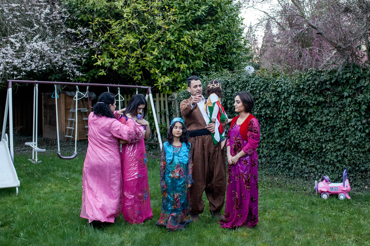  Zangani family in their backyard in Beaverton, Oregon, their second home after fleeing Iraqi Kurdistan to American in 1998. (2016)  
