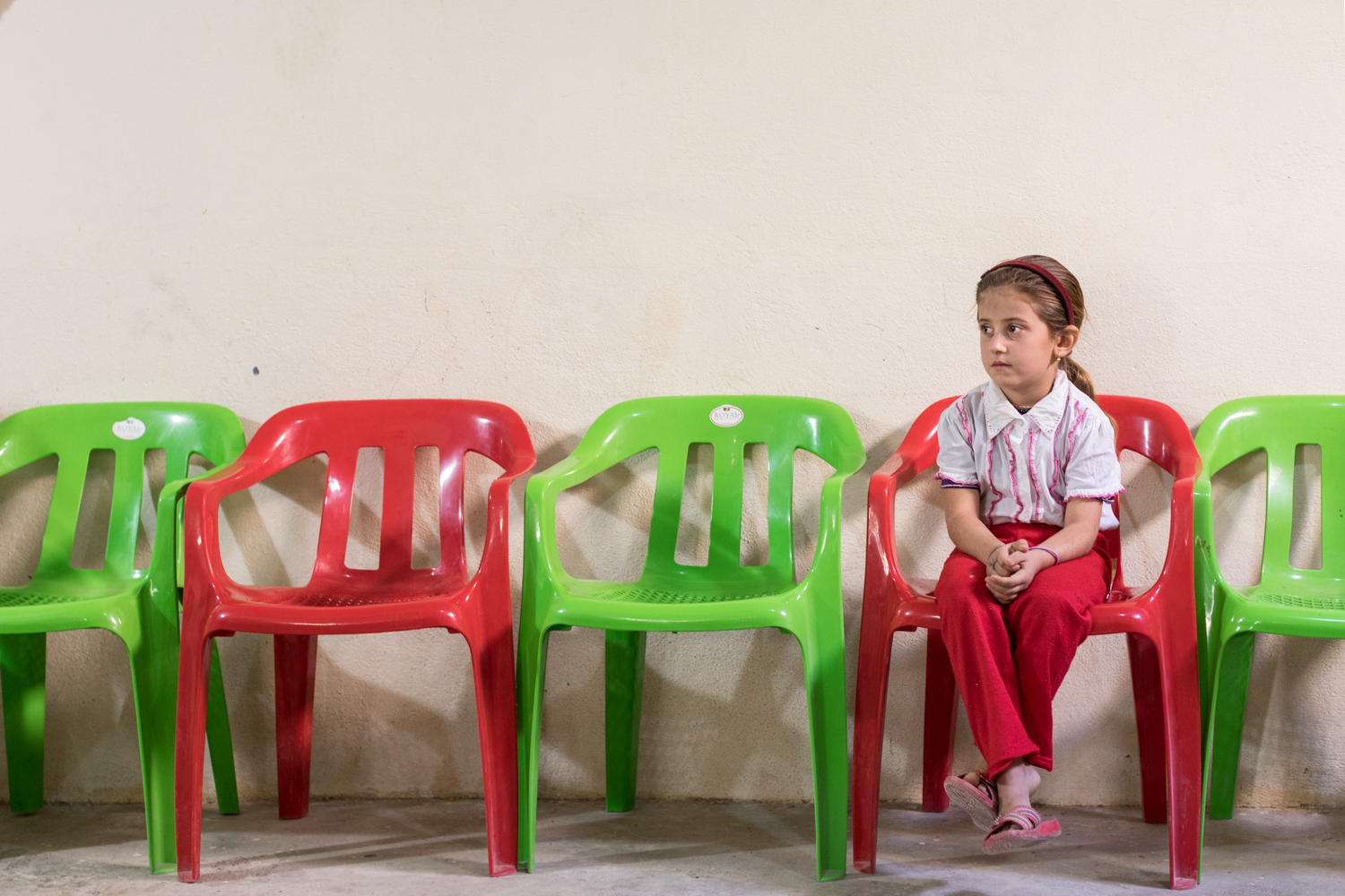  Yazidi girl at a camp school for the displaced near Dahuk, Iraq (2017).  