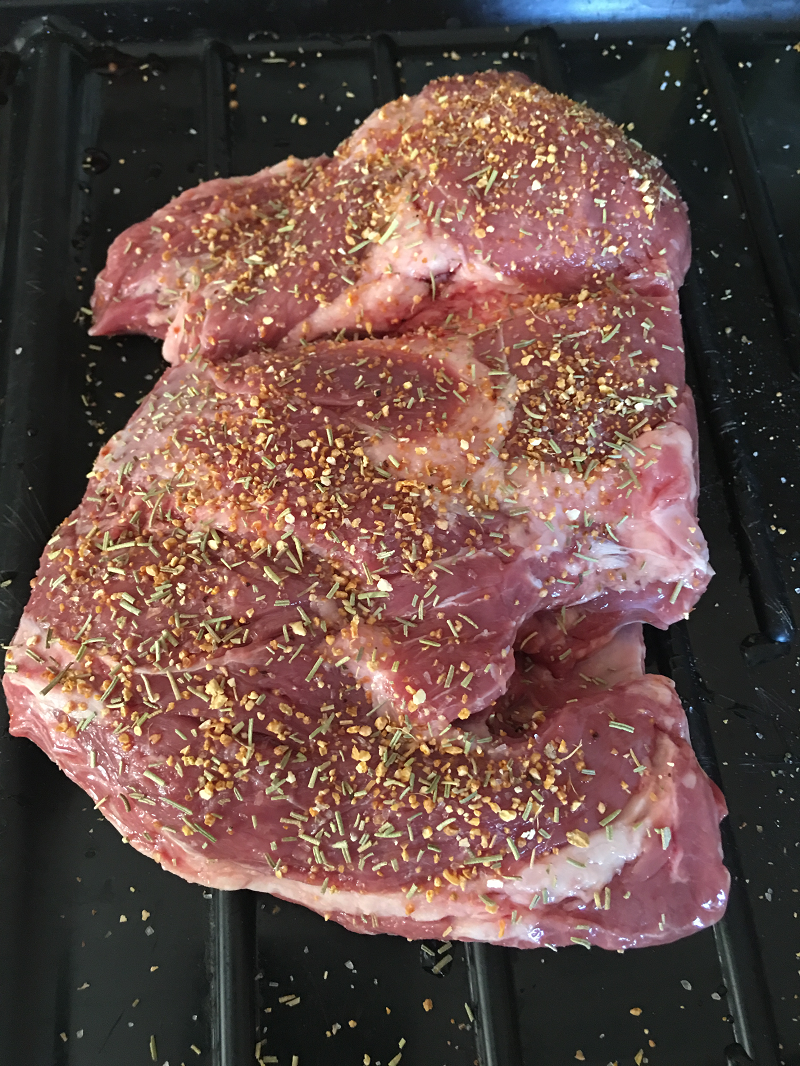 Lamb seasoned with Gingery Orange Gourmet Salt and Rosemary