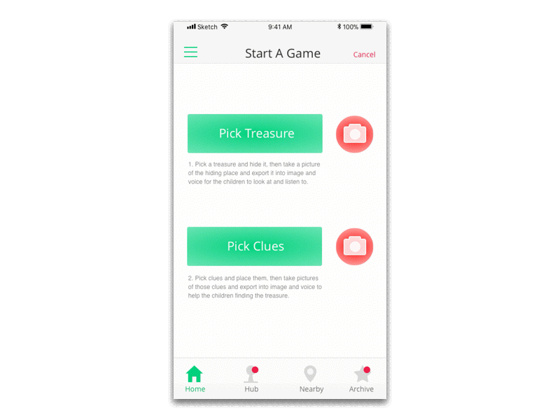 If you already have a plan. Then click the “camera icon” to directly take a picture of the object you choose.