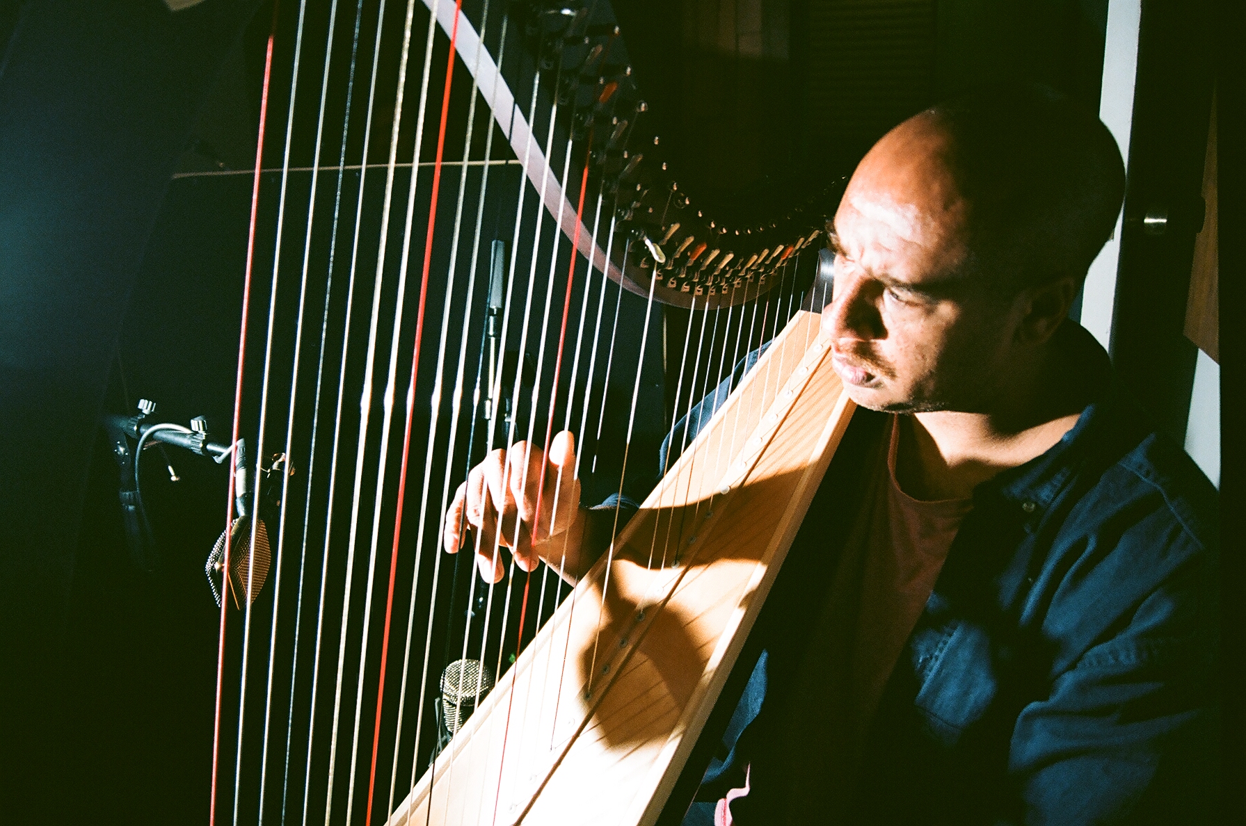 Harpist Christopher Lyles (Photo by Devin O'Brien)