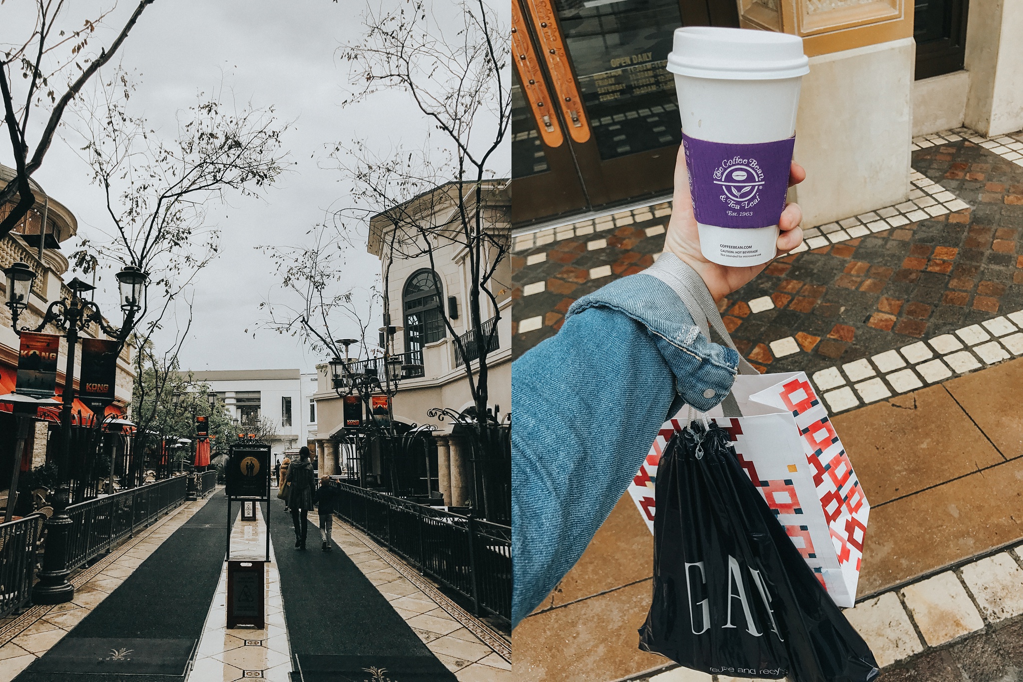 First stop was The Grove - hotspot for celebs and people with money to burn. LA was cool and grey.