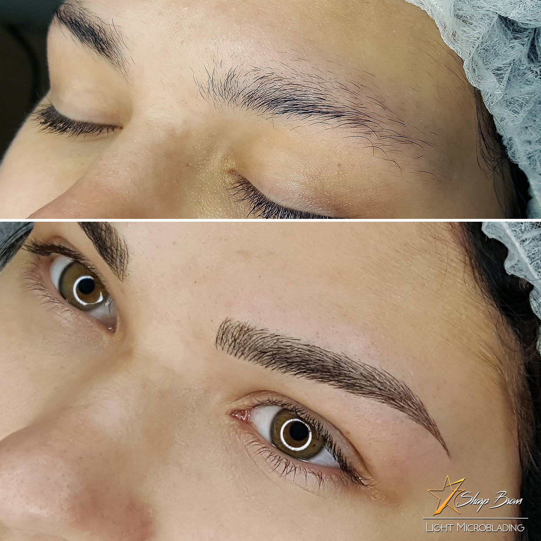 The change with Light Microblading and Precision Strokes are incredible! As a part of the treatment the excess brow hair is threaded and tweezed off. All lines are approximately 2,5 times thinner than with ordinary microblading.
