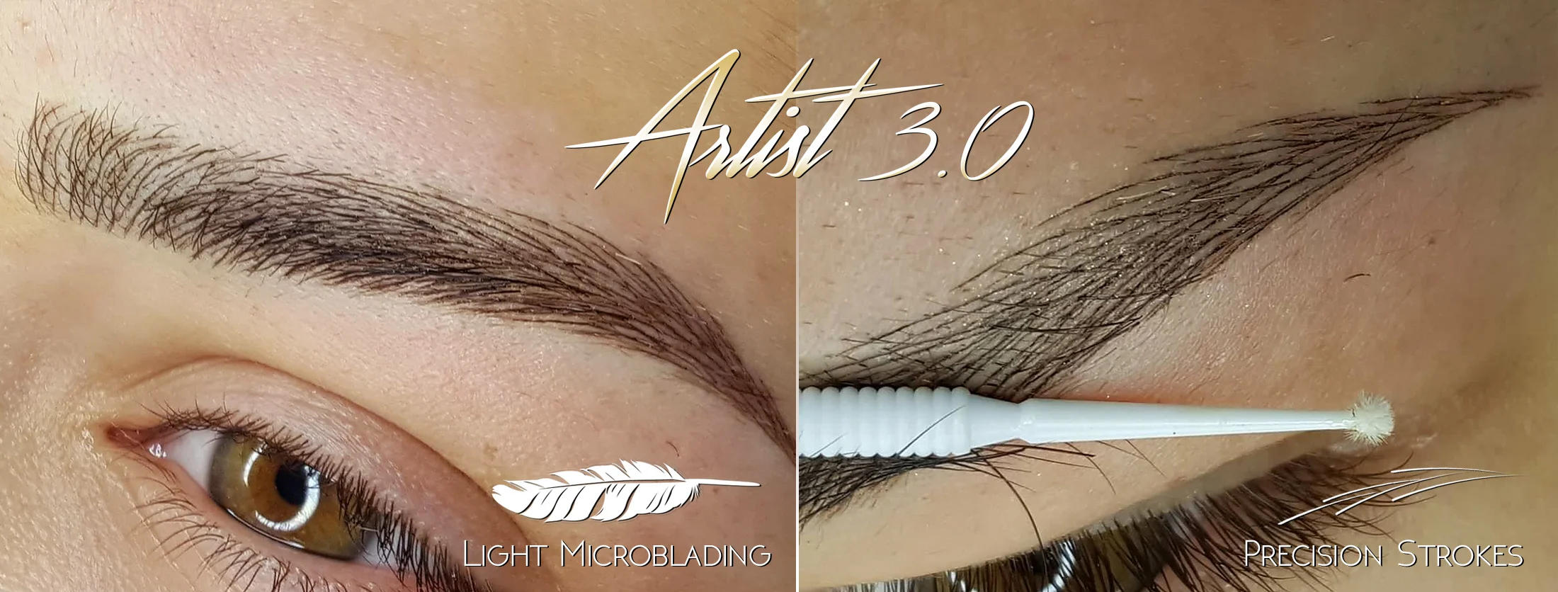Light microblading and Precision Strokes ⓒ technique allows to achieve results where strokes are undetectable from real hair. That is the gold-standard of nowadays modern microblading and represents what should be the ultimate goal of every artist. In many cases both brows are modified separately completely based on natural human hair growth using the SharpBrows Master Portfolio stoke-pattern selection. The results are so natural that often even professionals can not detect that microblading has been done to the client no matter the distance from which the result is examined.