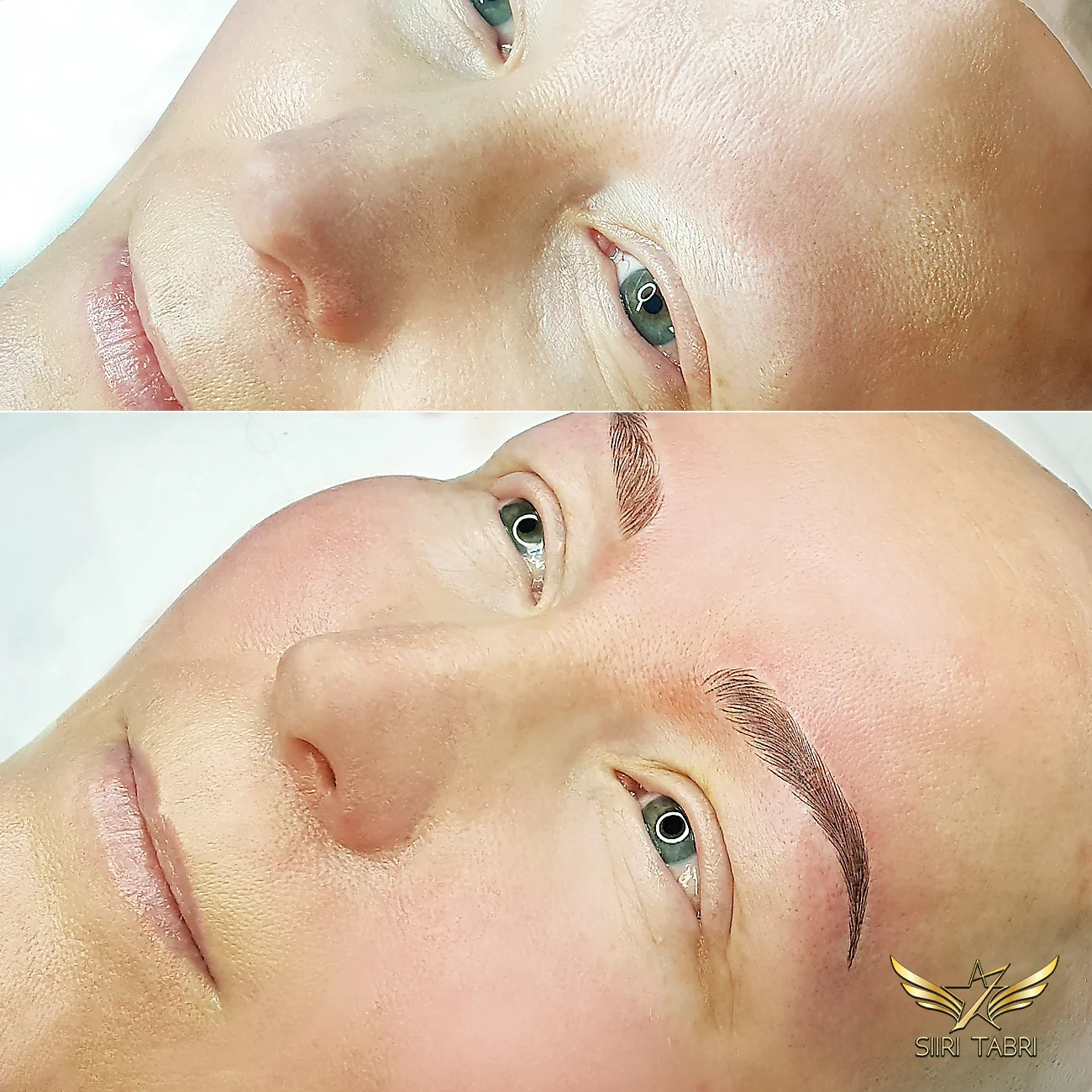 SharpBrows Light microblaing. A fine example how brows are created from absolute zero. A woman suffering from Alopecia got new beautiful brows.
