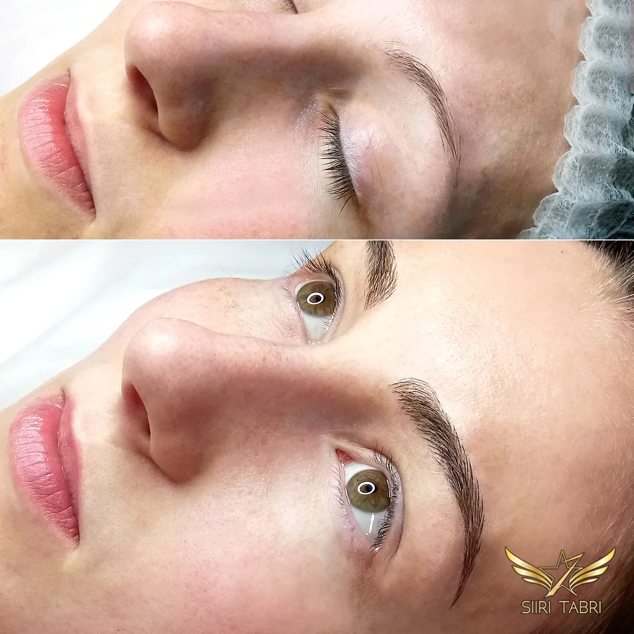 Light microblading - A great example of how the whole face changes with Light microblading.