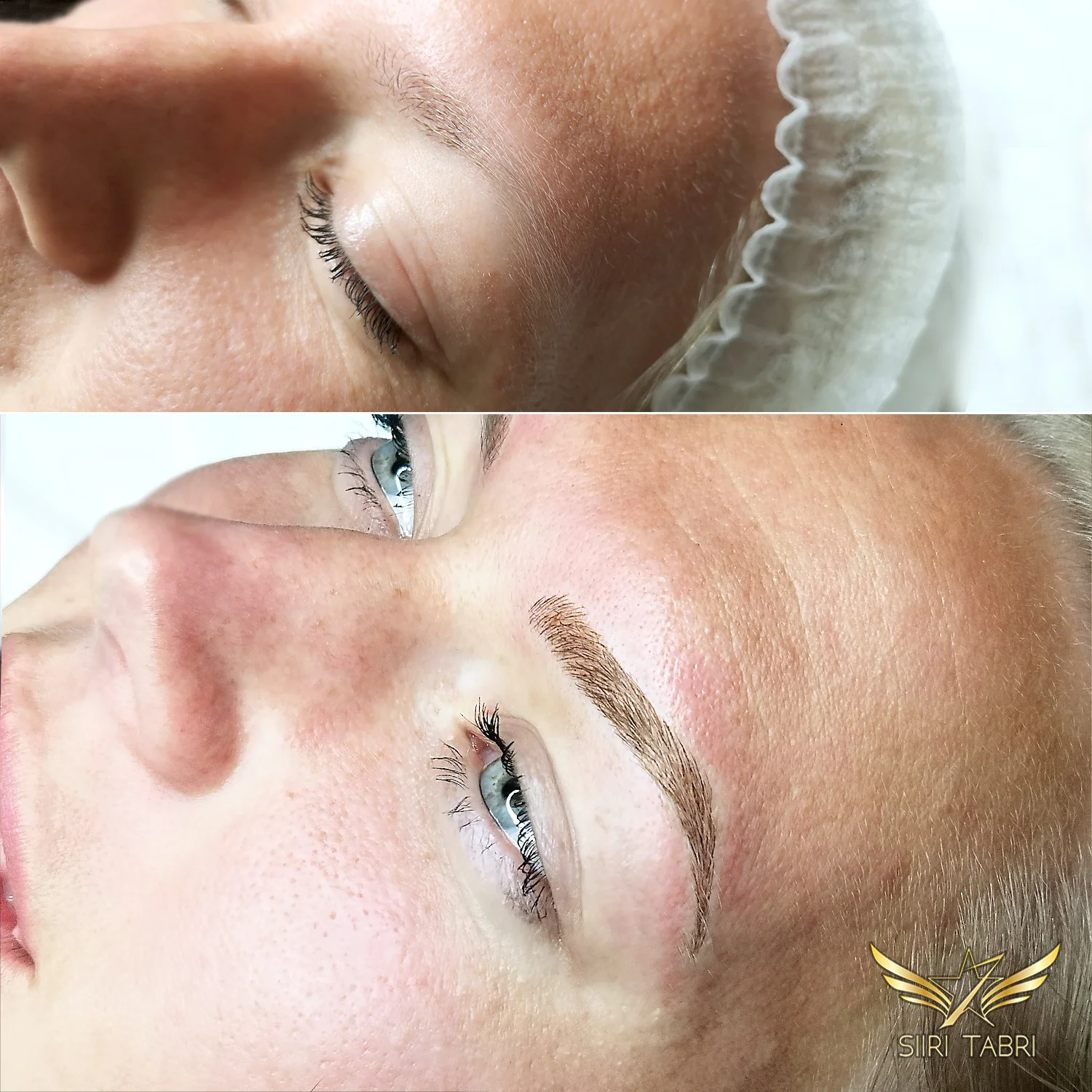 Light microblading. This really weak brow was turned into excellent with Light microblading. The end result looked so natural that other people were convinced it was her natural brow.
