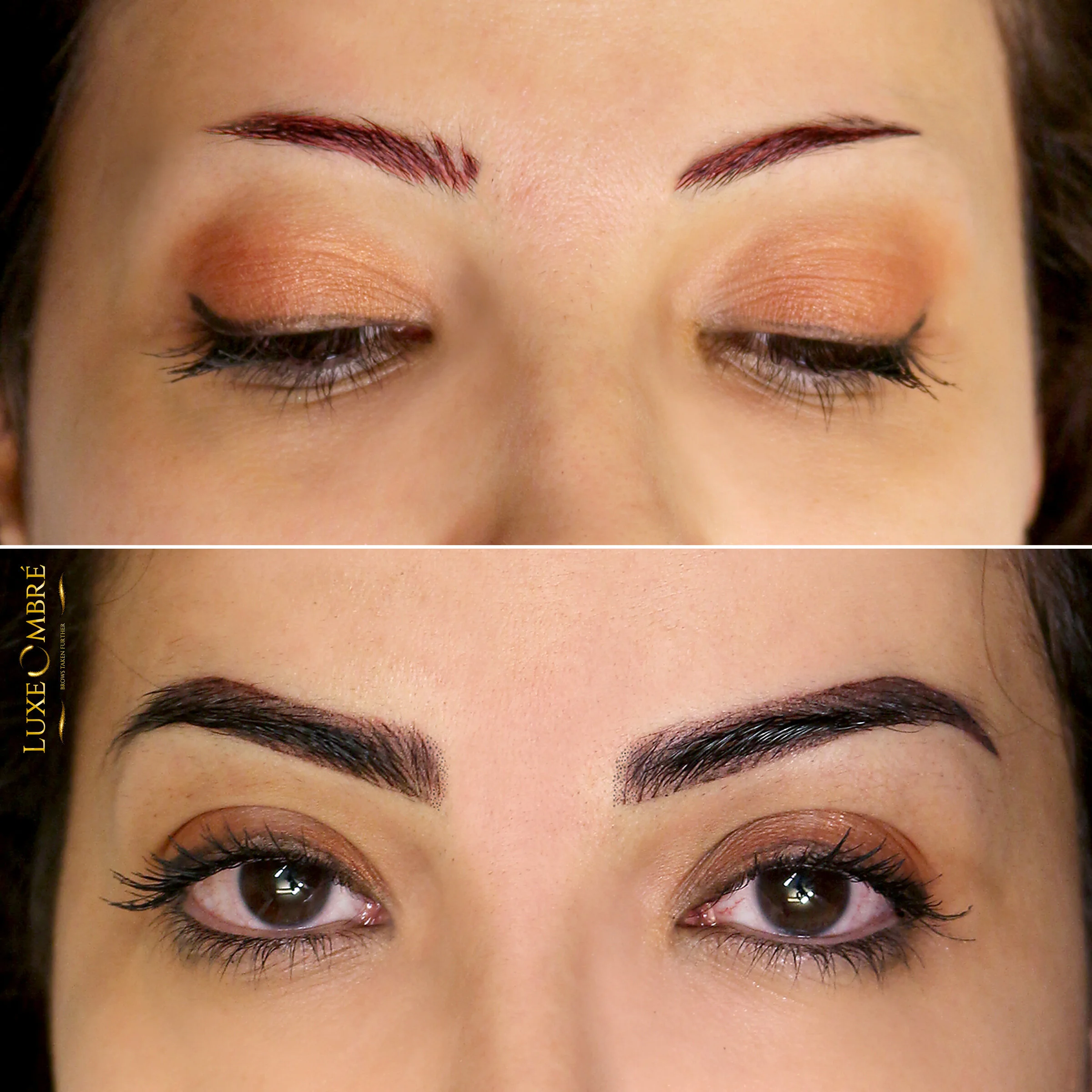 Small brows turned into beautiful with LuxeOmbre.