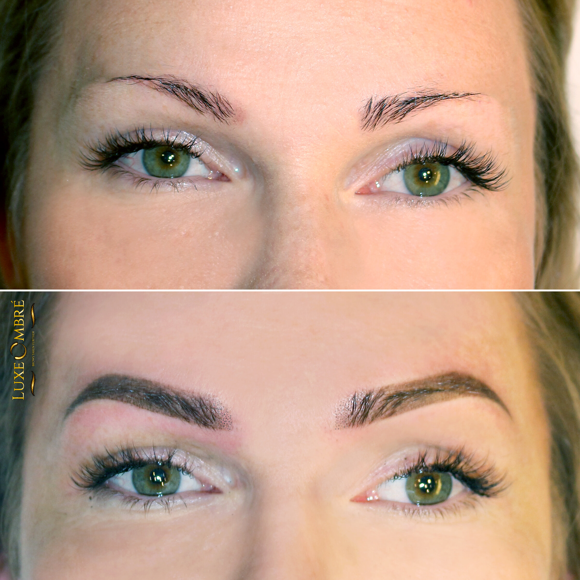 Brows created with Luxe Ombre after one session.