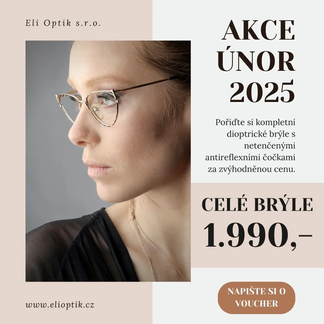 Napi&scaron;te n&aacute;m a z&iacute;skejte tak voucher na kompletn&iacute; br&yacute;le za pouh&yacute;ch 1.990 Kč.

Akce se vztahuje na vybran&eacute; br&yacute;lov&eacute; obruby různ&yacute;ch stylů a velikost&iacute; s netenčen&yacute;mi br&yacu