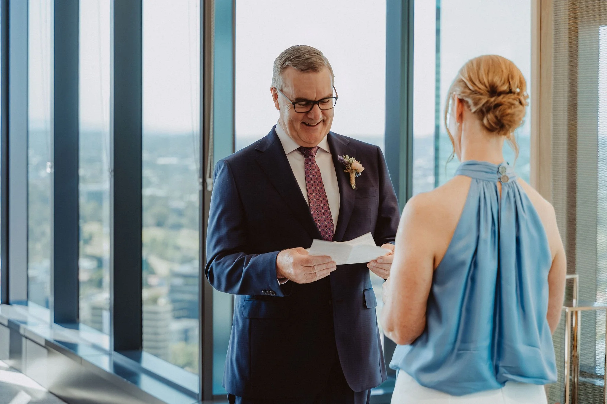 Bride and groom at Brisbane Registry Office ceremony