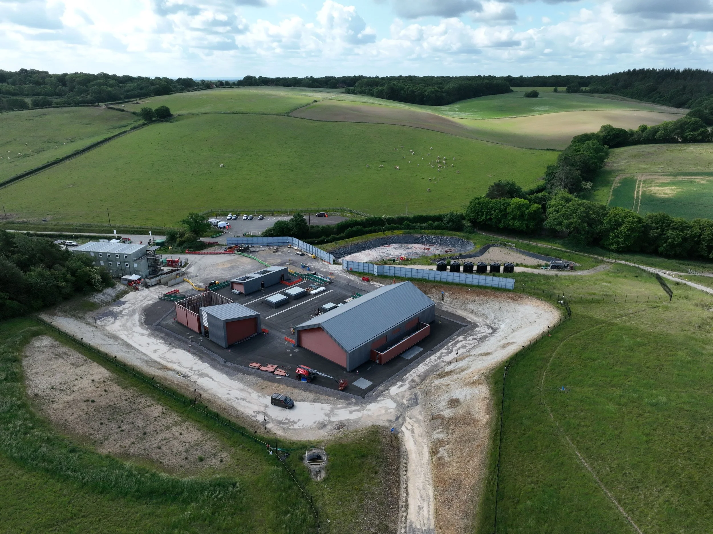  A view of the Chalfont St Giles shaft headhouse in June 2025. The headhouses were designed in consultation with local communities, our priority has been to blend the buildings into their surrounding landscape, taking inspiration from the style of lo