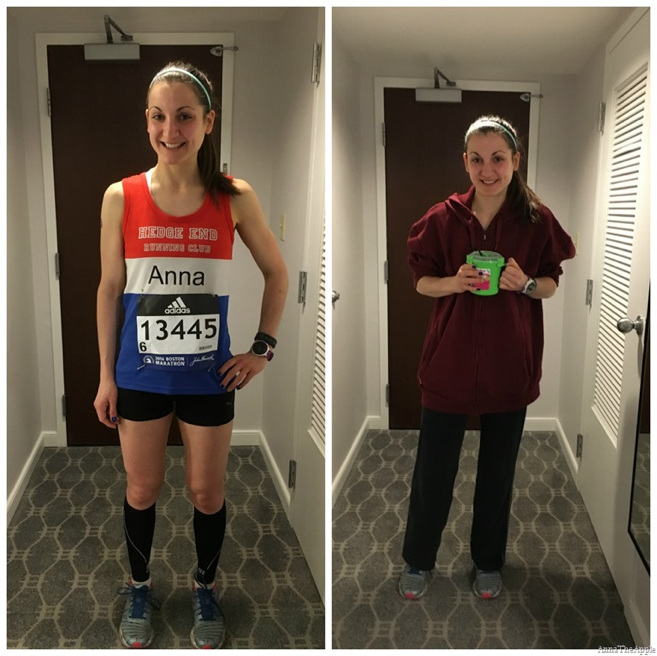 I wore throwaway clothes to keep me warm in the race village and had prepared porridge to take with me