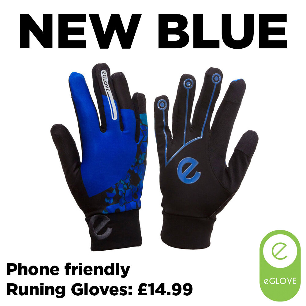 eGLOVE Run SECONDS Reflective detail Grey Touchscreen Running Gloves 