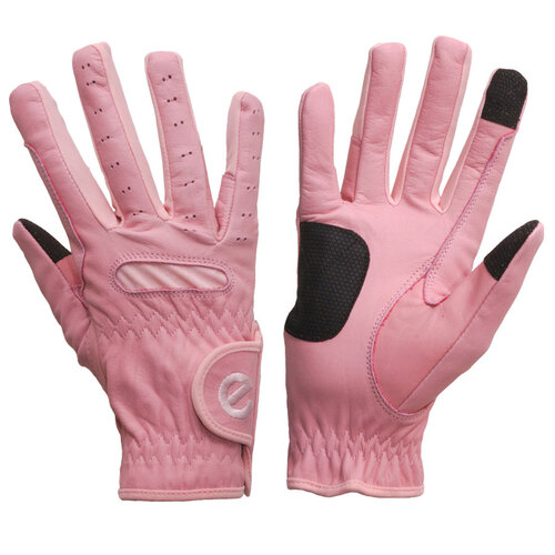 Blush Pink Quality Equestrian Riding Gloves eGlove eQUEST GripPro Leather 