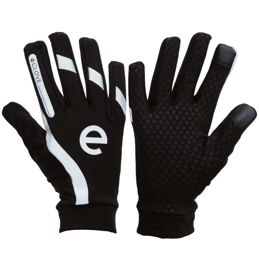 Hi-vis Black Touchscreen Running Gloves 