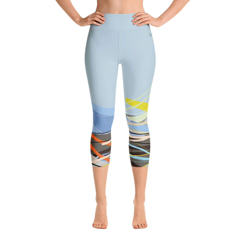 SGRIB - design 21 blue4 - Women's Fashion Yoga Capri Leggings - xs-xl sizes  — scott garrette