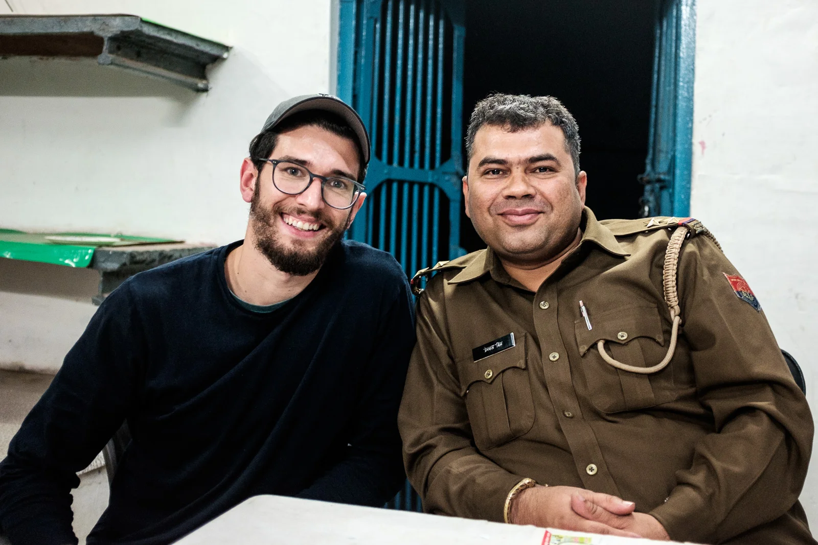 The sergeant and I. He took care of my case. Initially, the police wasn't willing to register my statement, but after a long conversation, we managed to get it done. 