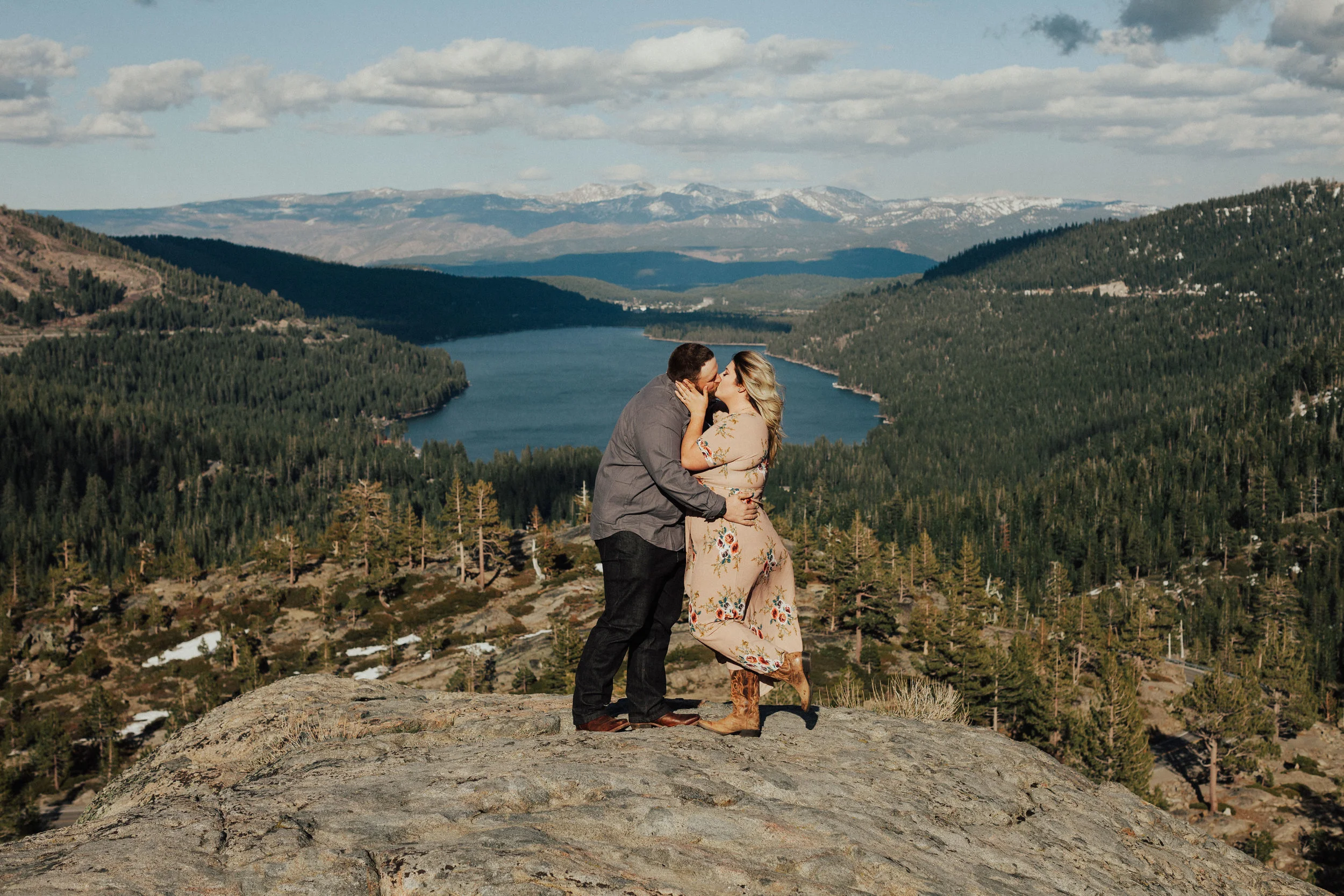 Epic donner Lake engagement photos at vista point.