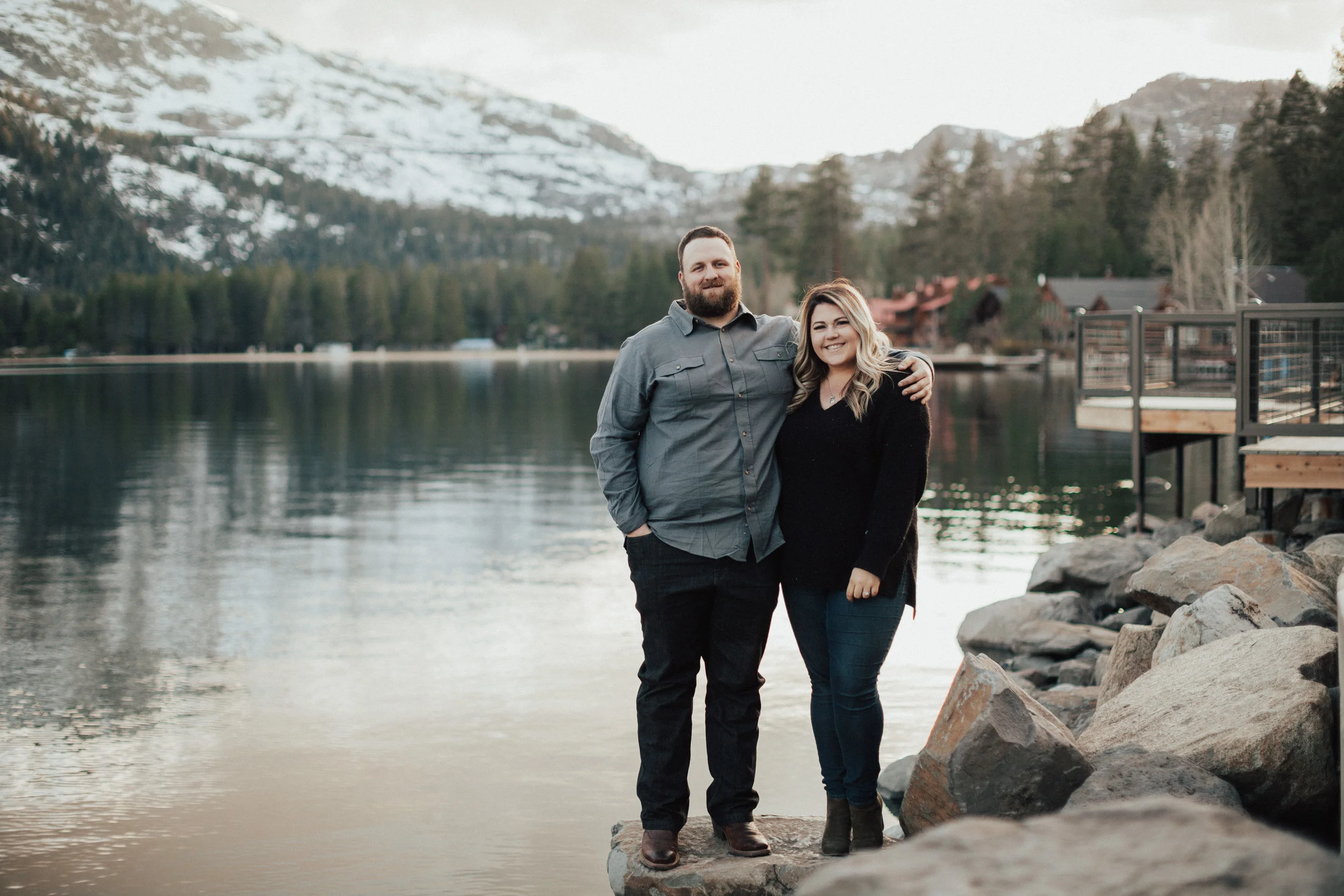Engagement photos at Donner Lake, CA.