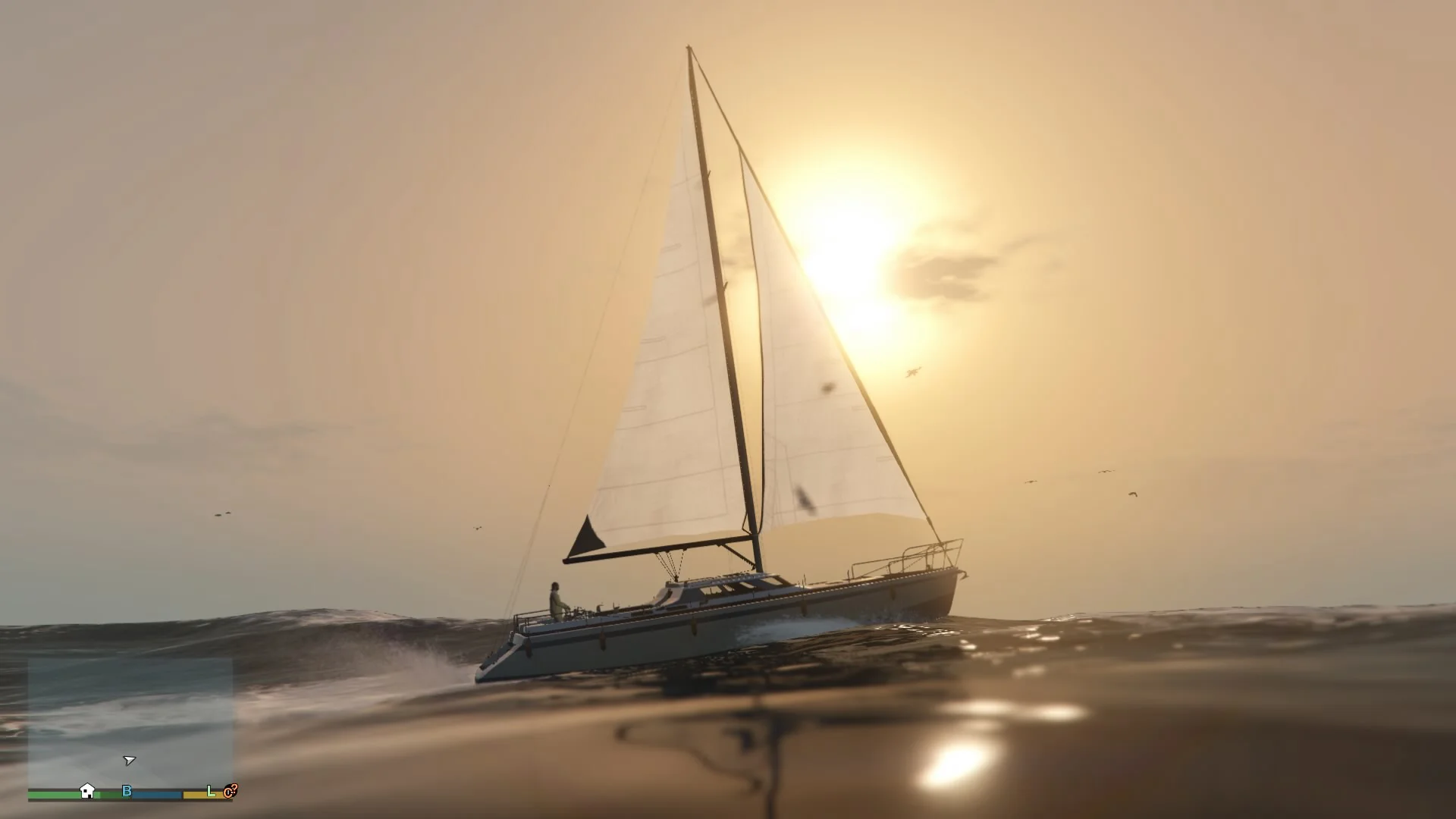 Here you can see lovely depth of field, reflections and even a shadow of the gulls landing on the other side of the sail. The owner swam for it but the sharks had other ideas.