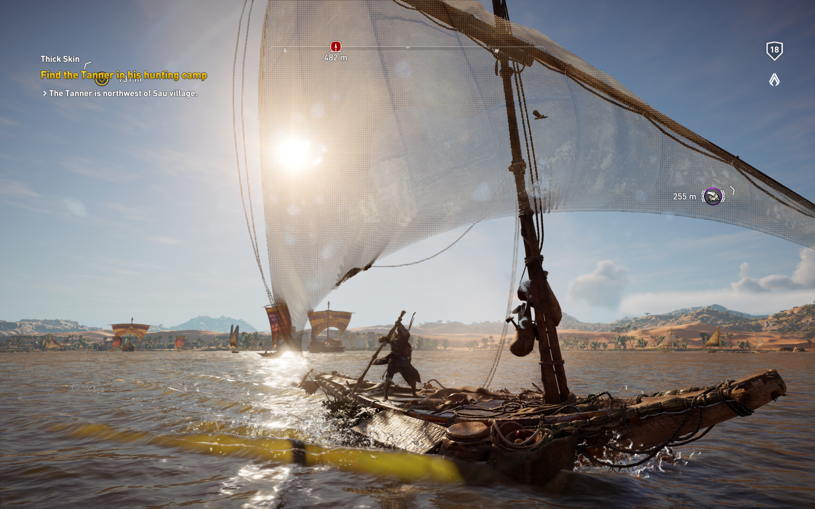 Notice how the sunlight illuminated the wake of the ship, best water ever!
