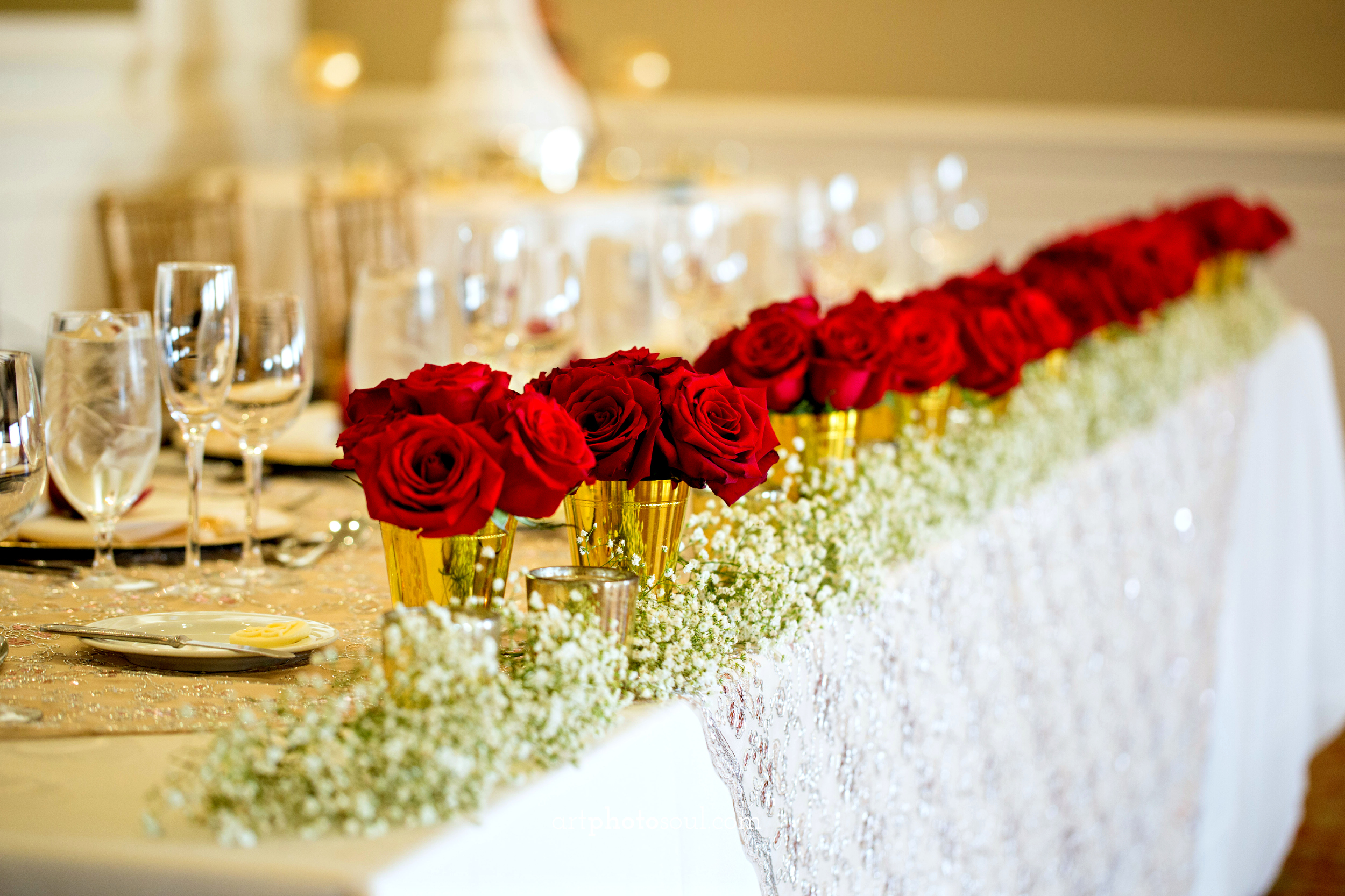 Red and Gold Wedding Details | Breakers West Country Club Wedding