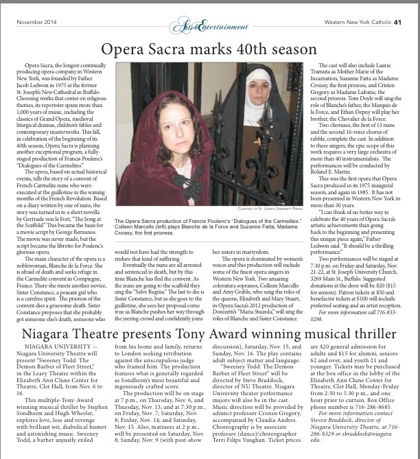 'Dialogues of the Carmelites' press