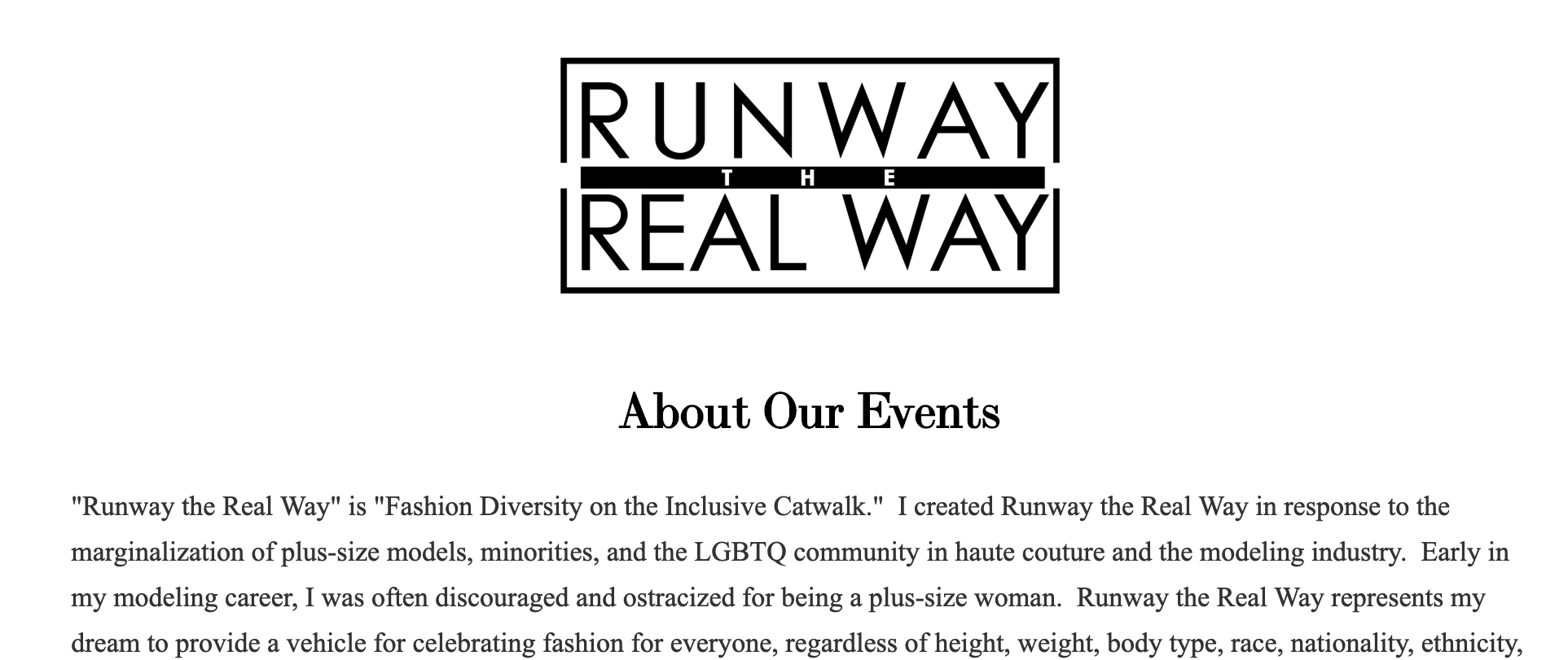 Gender Neutral F.I.T. show, Runway The Real Way