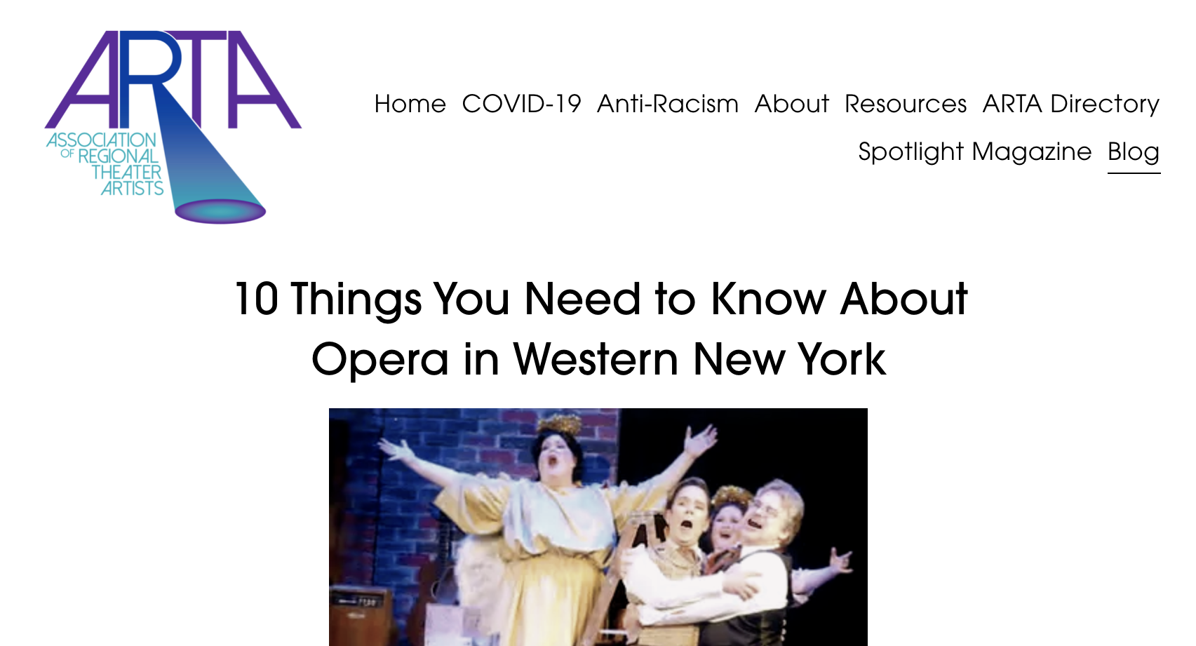 ARTA article on Opera in WNY