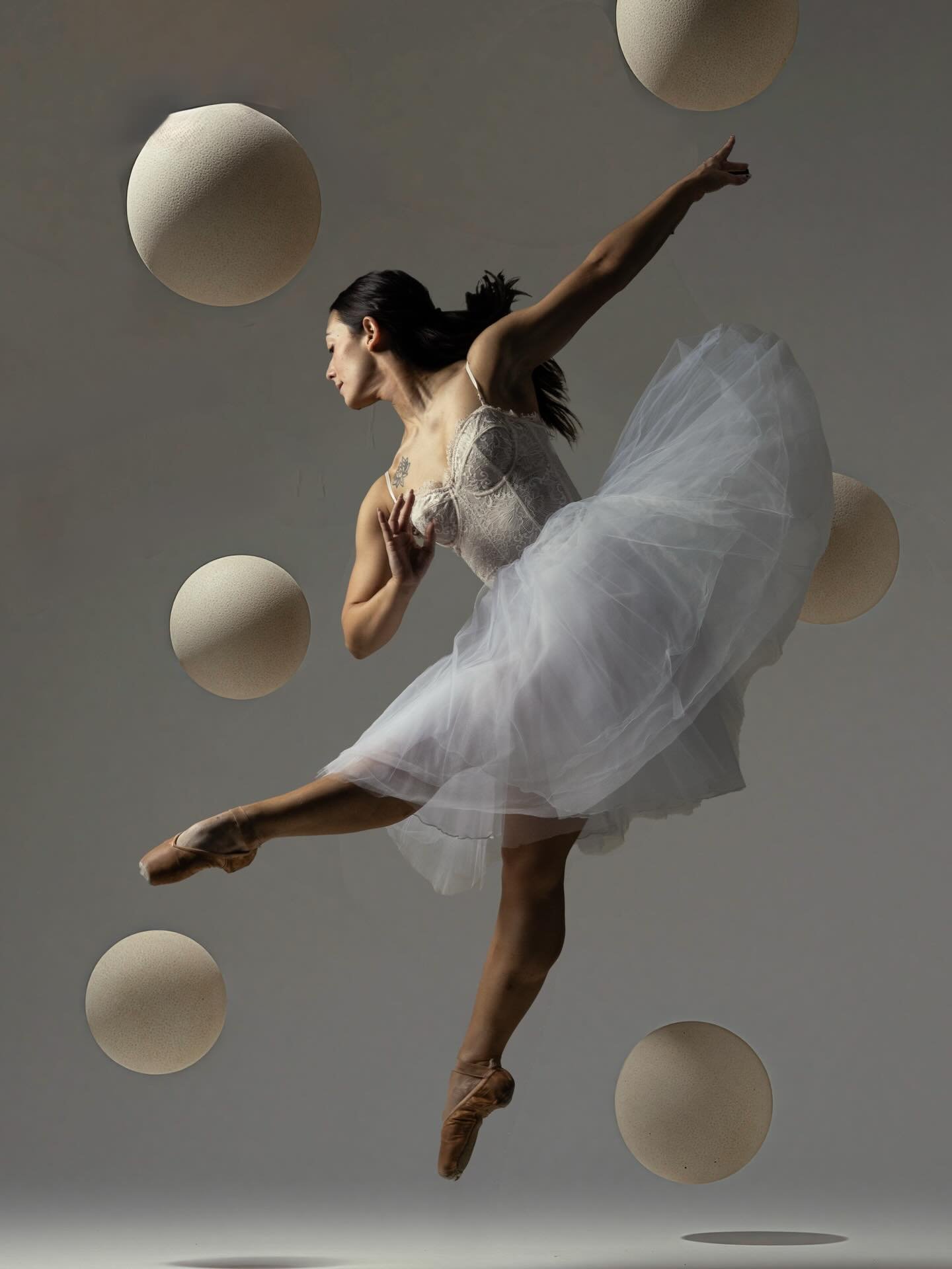 My first AI Fusion. With my photograph of dancer @miye_plie, composited on an artificially generated background by @midjourney. @photoshop.