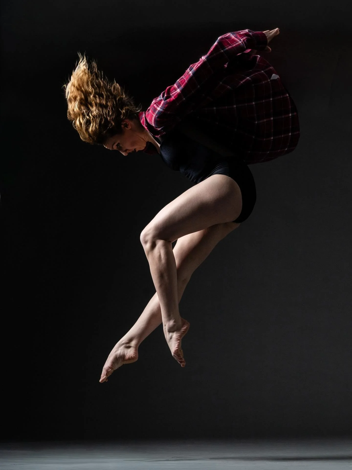 @lil_fitz222 in a classic plaid flannel, doing a beautiful and strong leap. #dancephotography #katsphotography