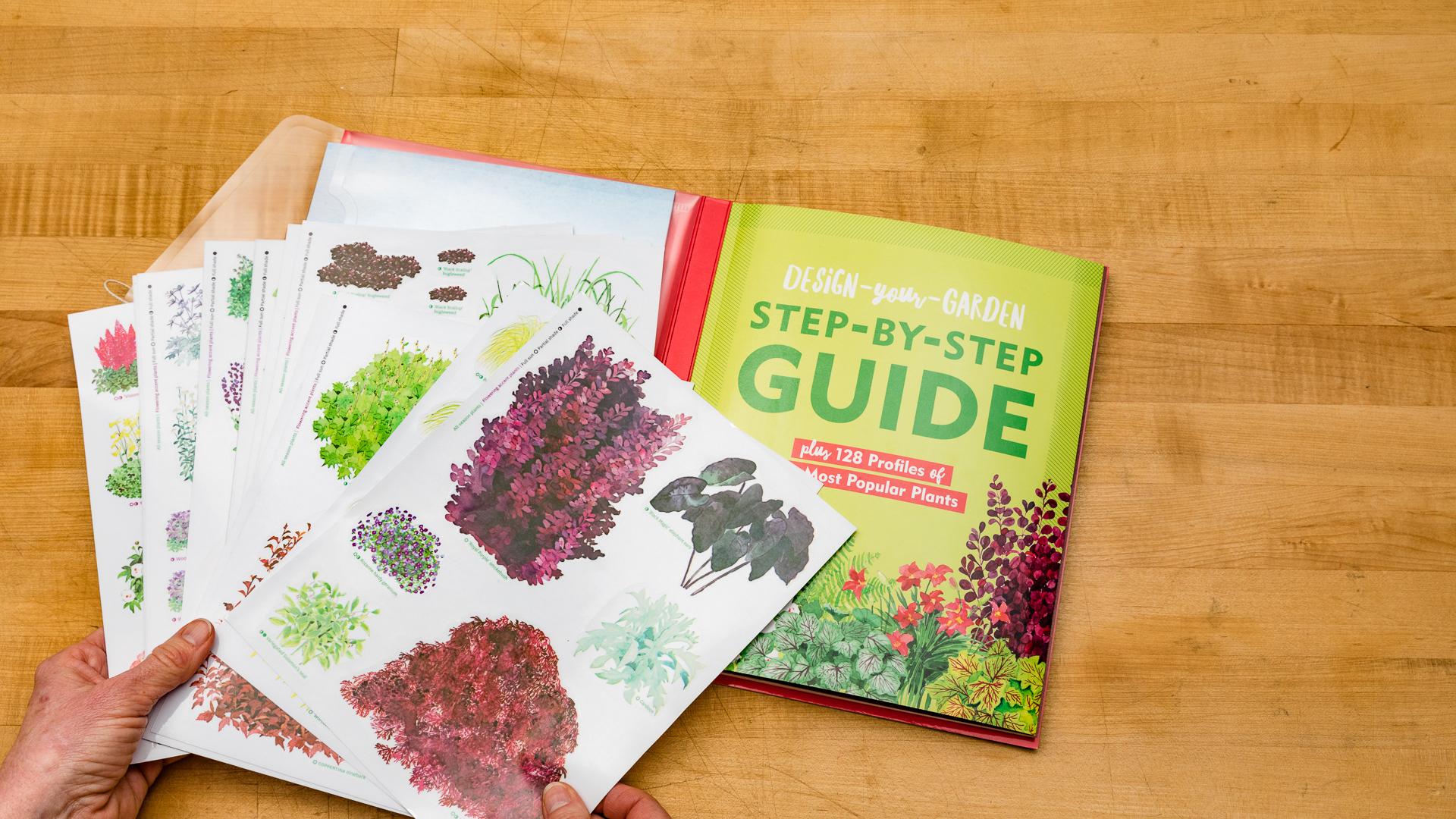  Inside are 150 reusable cling stickers of popular plants that grow well in most temperate gardens. 