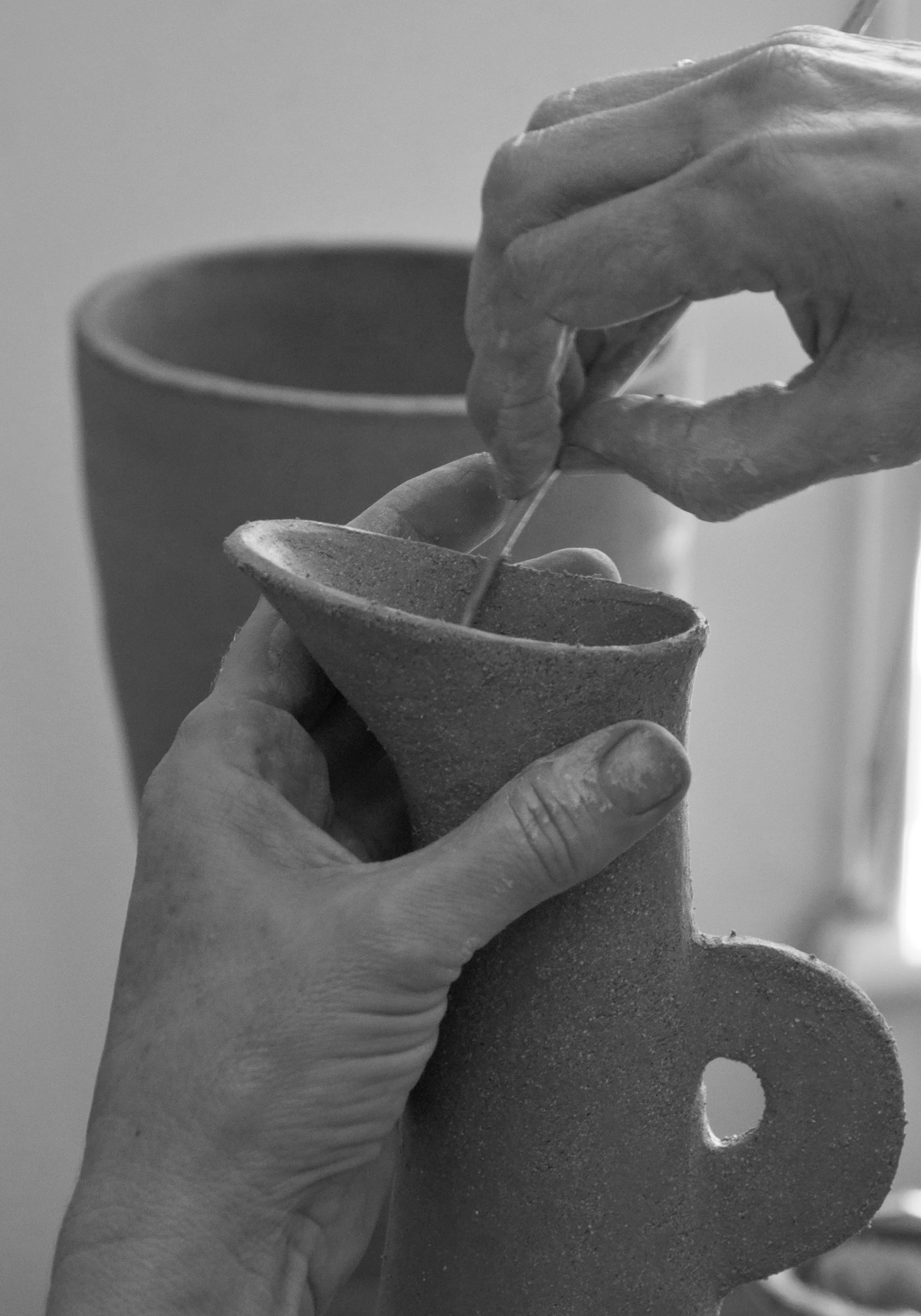 All my ceramic work is hand built using a variety of techniques and multiple firings.