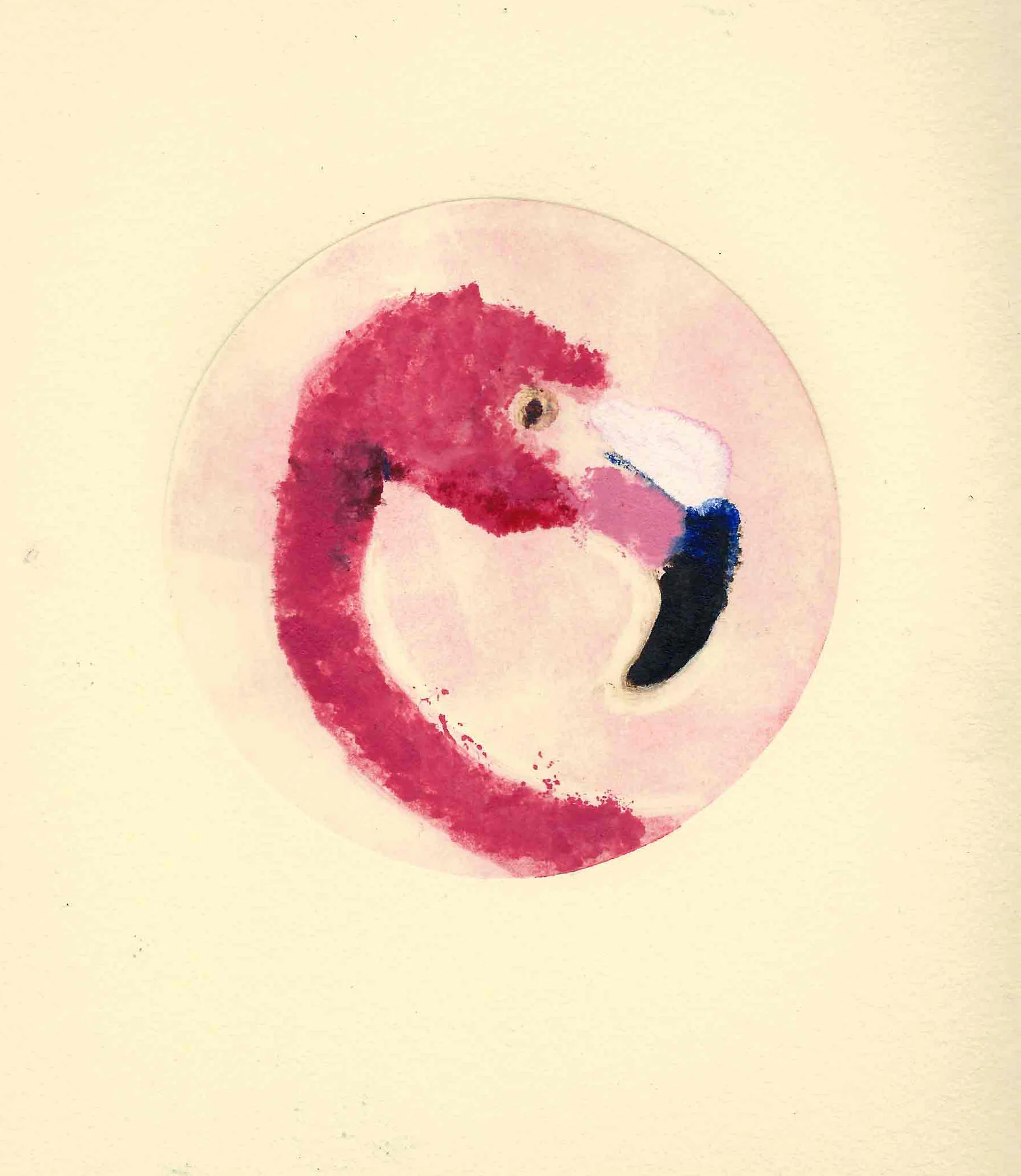 Flamingo(mini oil on paper)