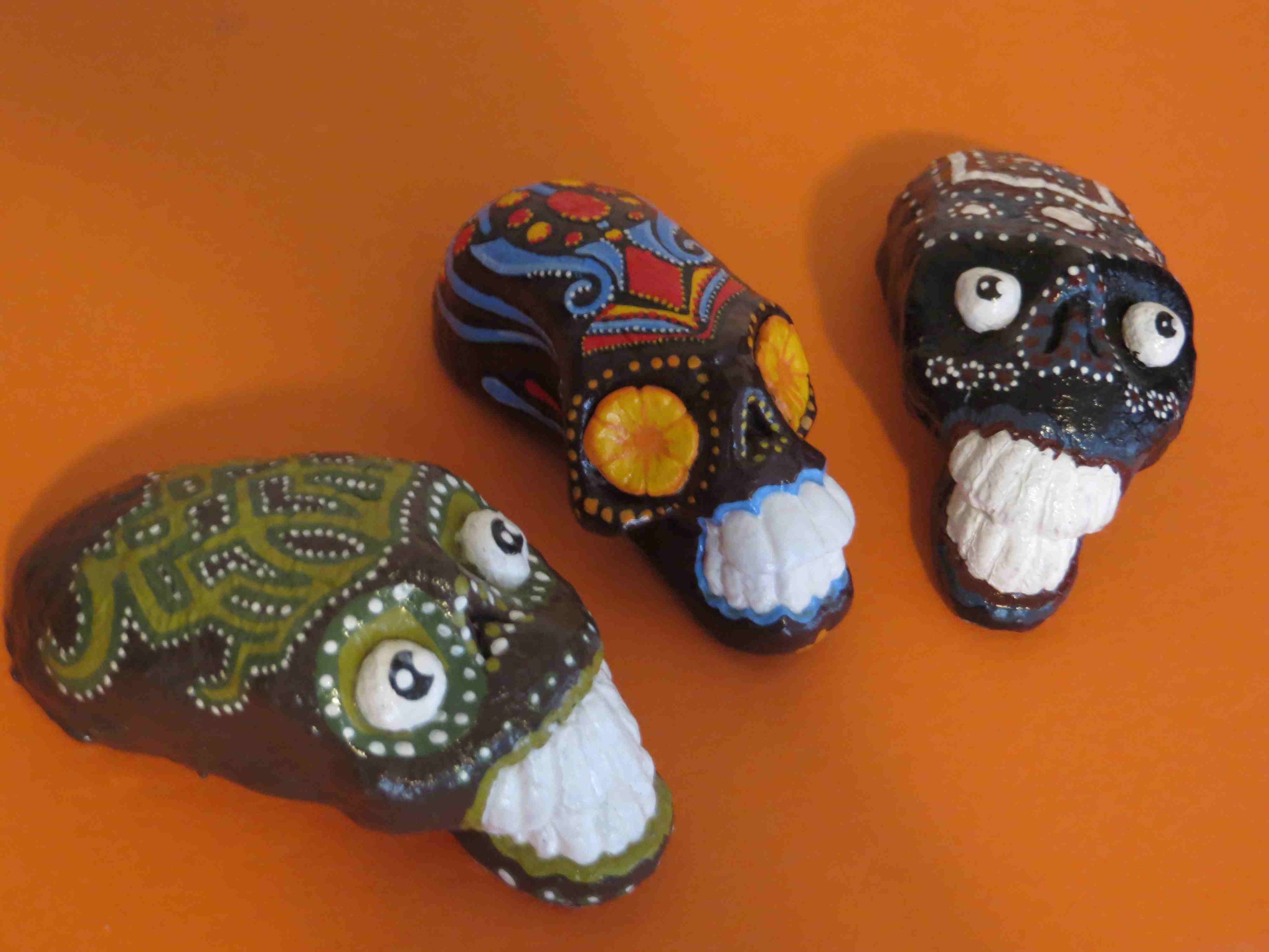 Dios de la Muerte mini skull handcrafted sculptures by Various Inmate Artists