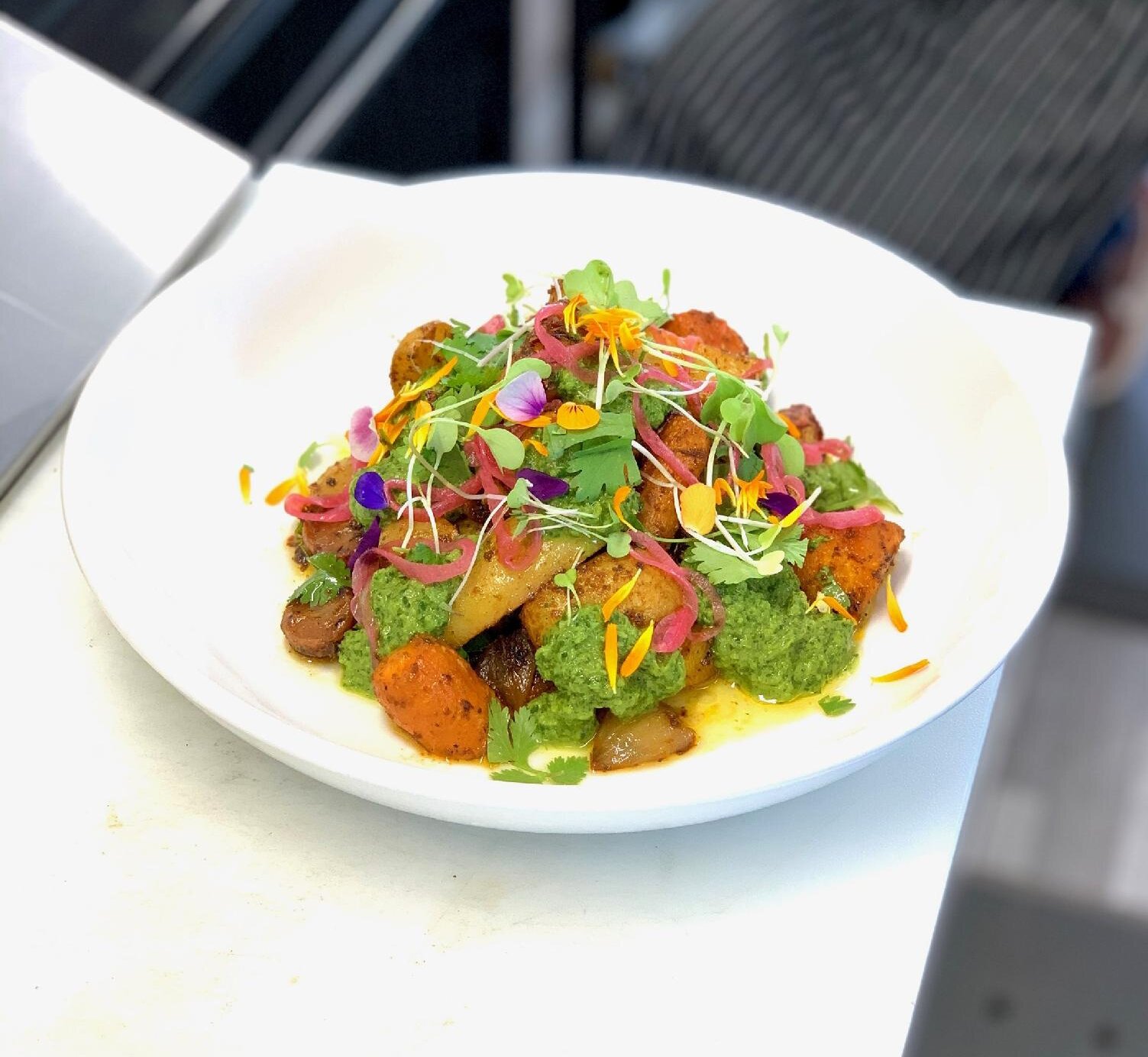 Orange and Cumin Roasted Root Vegetables with Cilantro Chimichurri