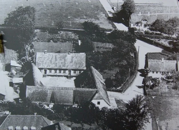 Blovstrød gamle landsby hvor Blovstrød Byvej og Kærvej løber sammen