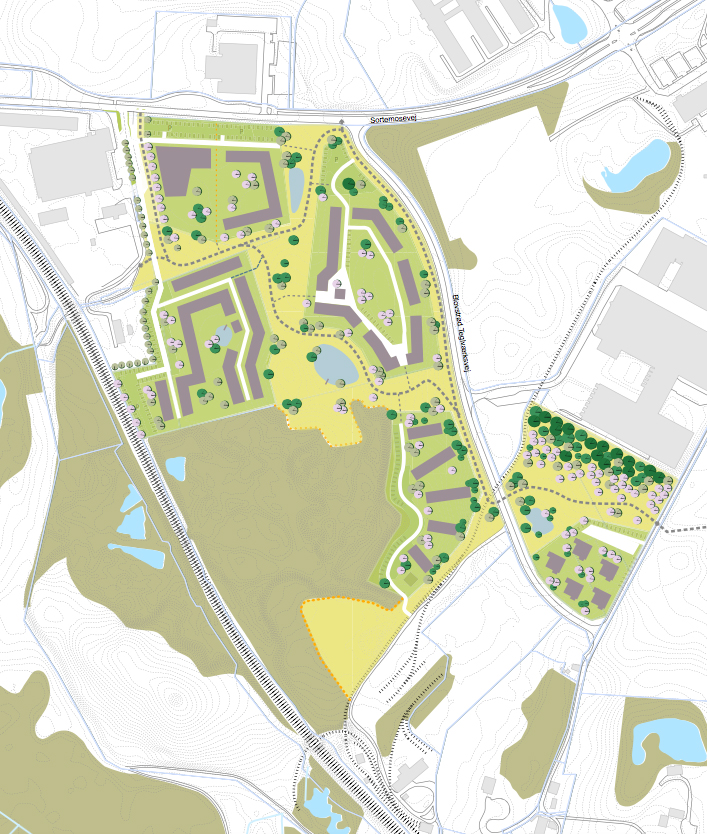 Illustrationsplan fra rammelokalplanforslaget