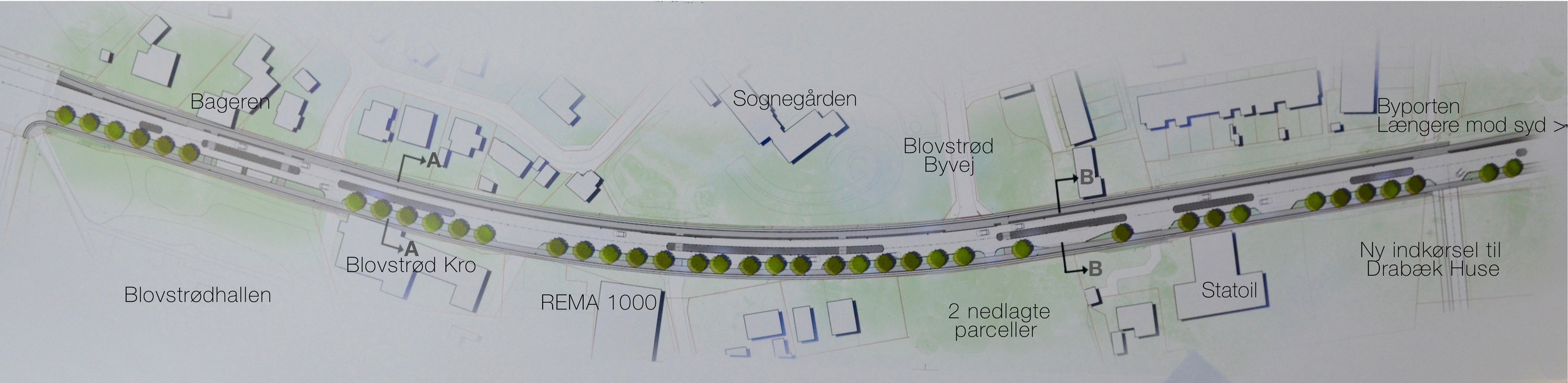 Den sidste nye opdaterede officielle plan af Kongevejs-projektet. Tegning: NIRAS A/S. Tekster: AOB